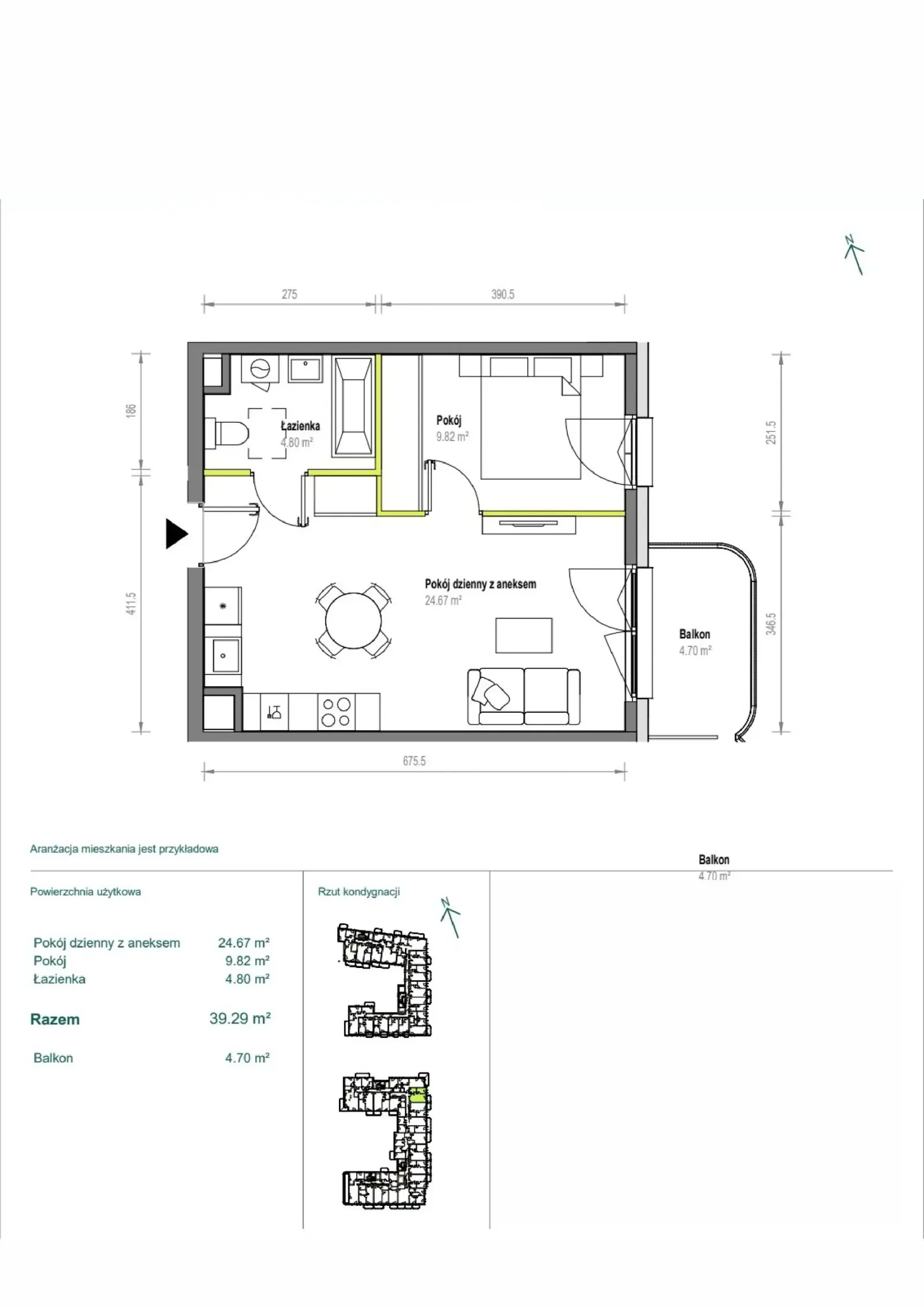 Floor plan: Apartment no. B/1/92