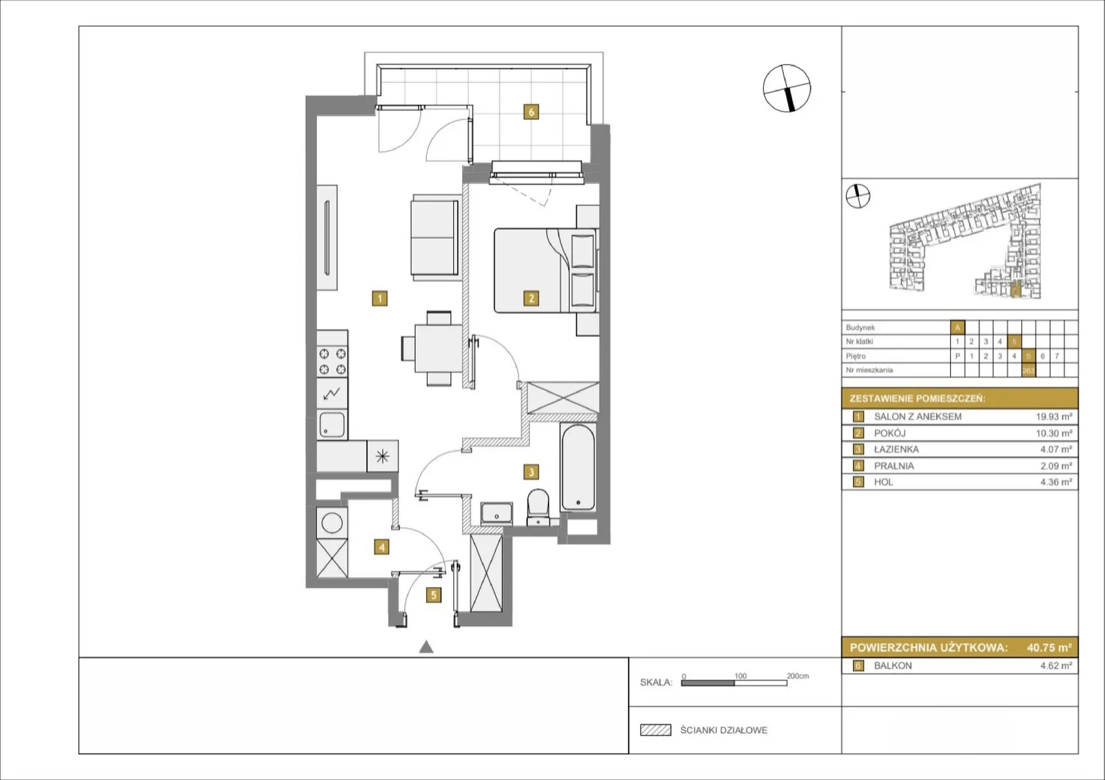 Floor plan: Apartment no. A263