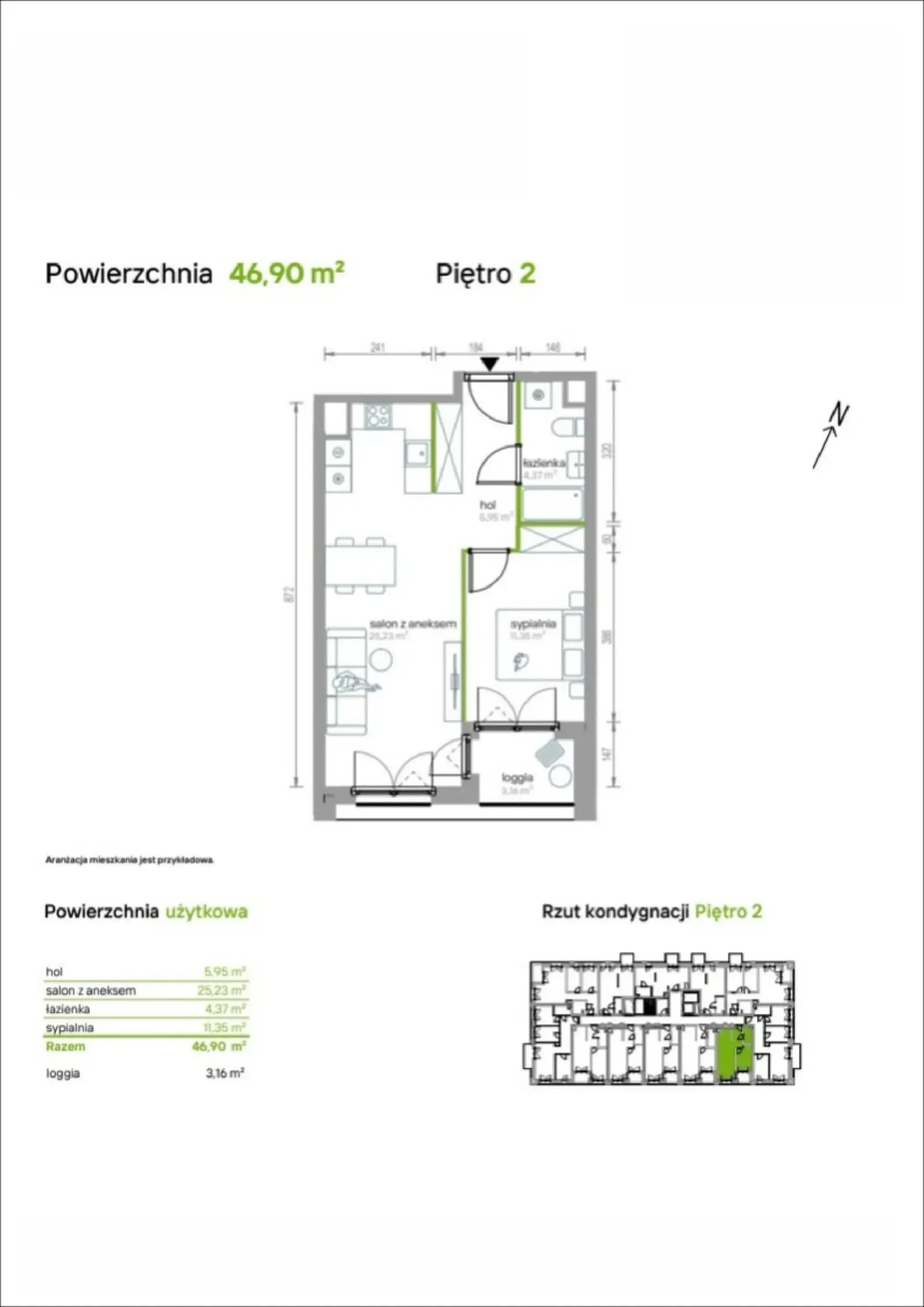 Rzut: Lokal 2/A/05, 2 pok.