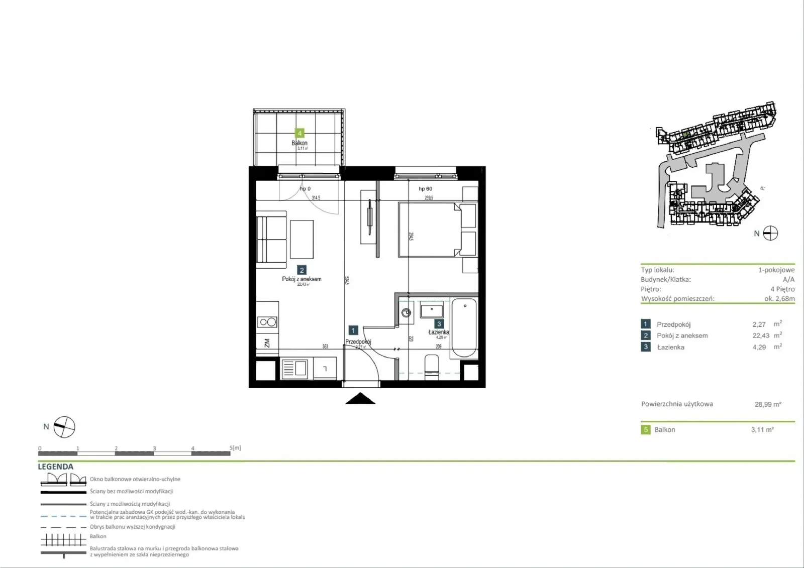 Floor plan: Apartment no. AA0406