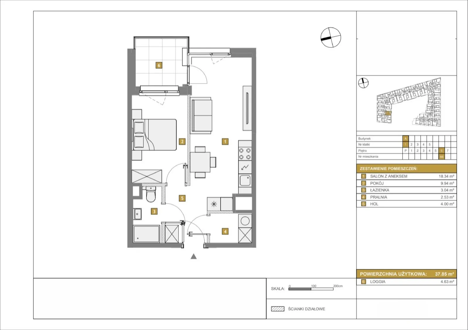 Floor plan: Apartment no. A66
