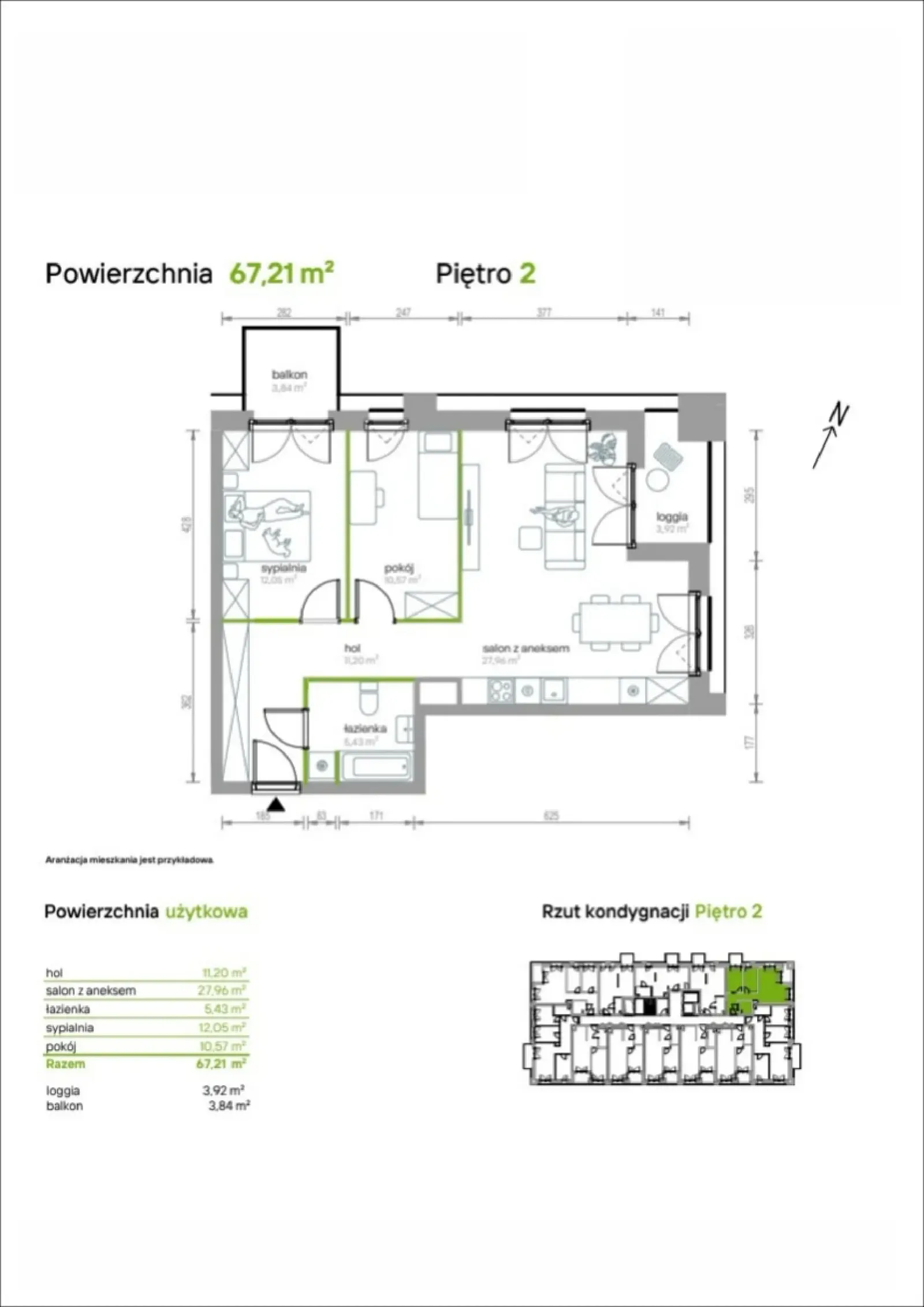 Rzut: Lokal 2/A/07, 3 pok.