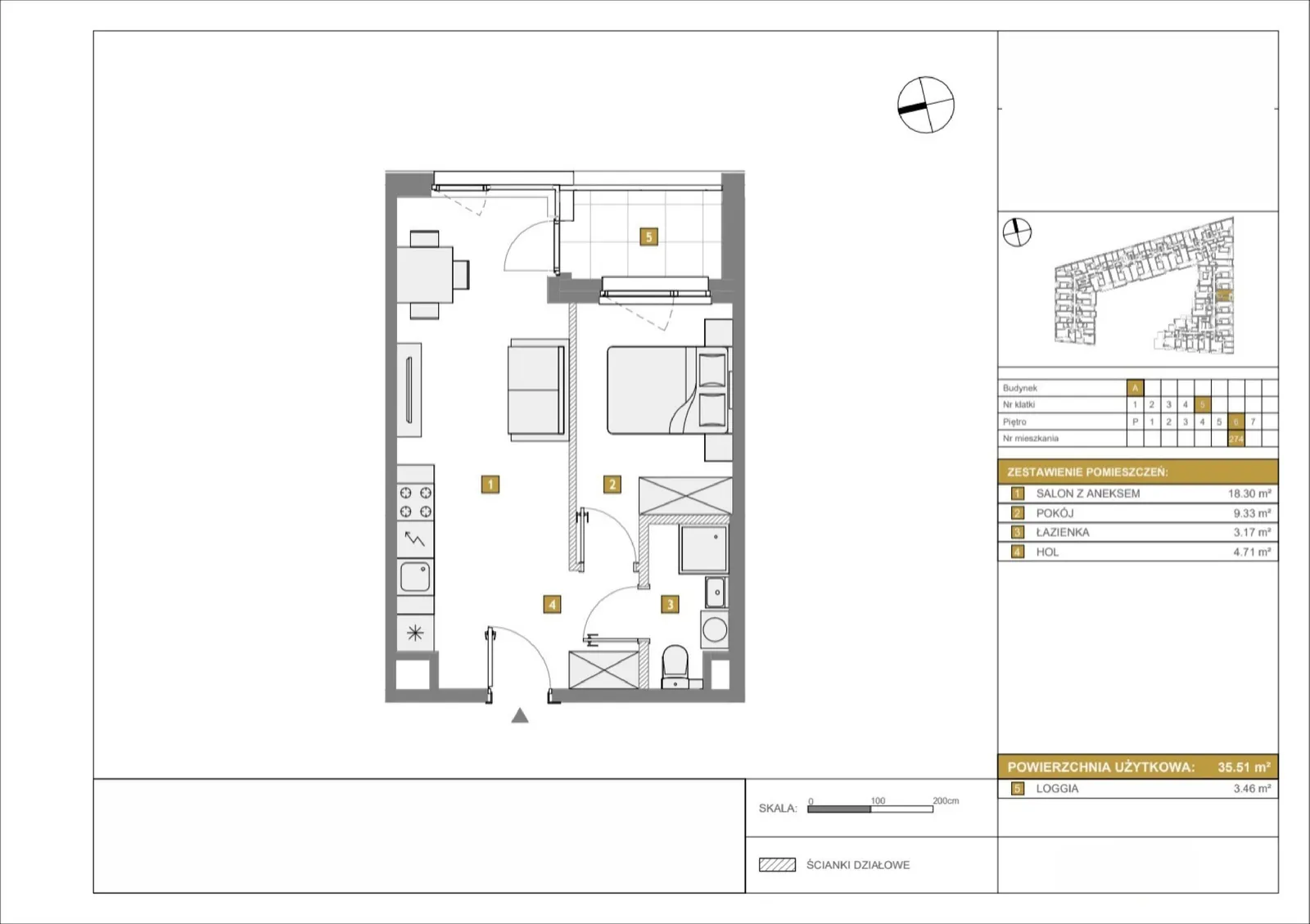 Floor plan: Apartment no. A274
