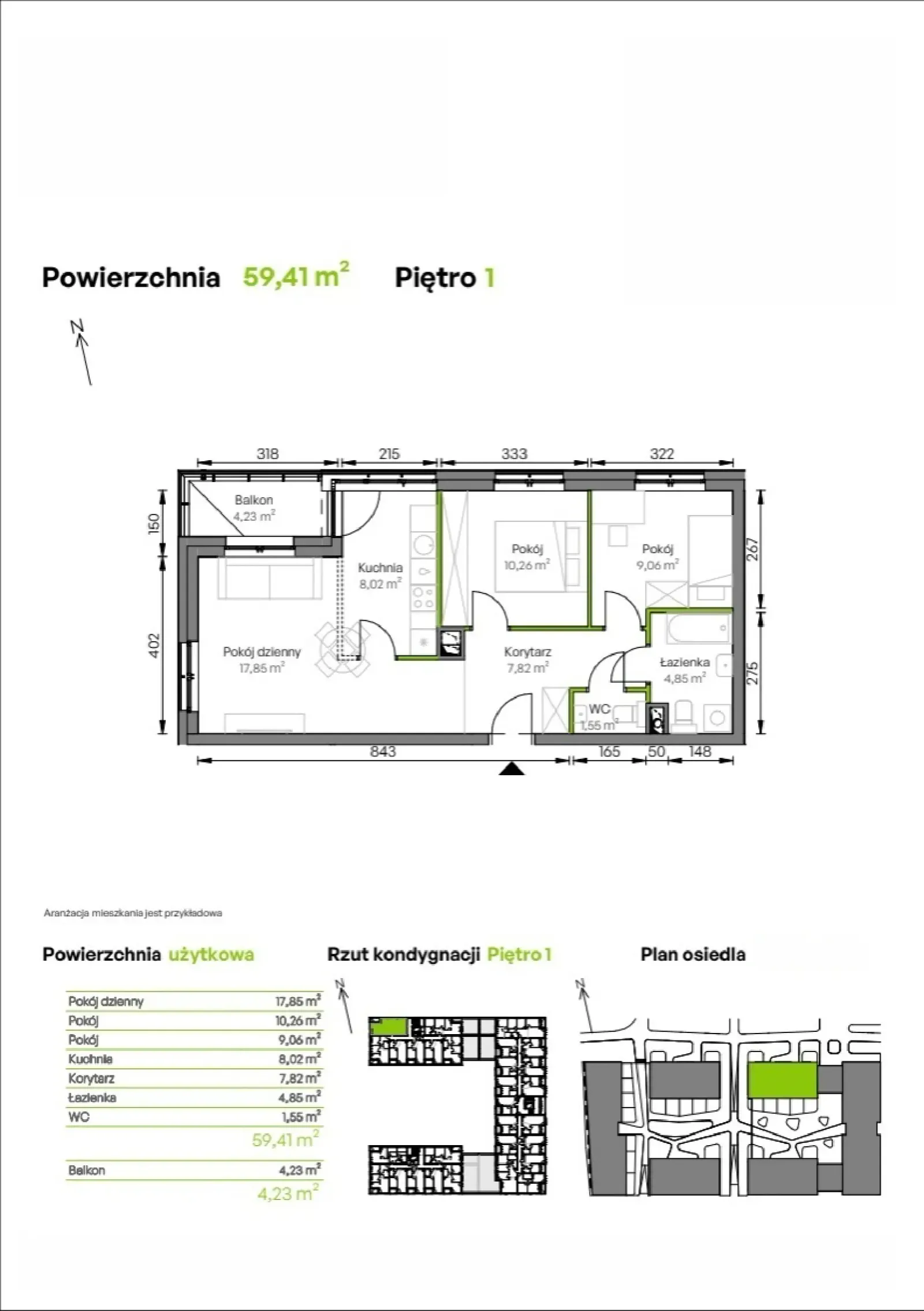 Rzut: Lokal D1/01/12, 3 pok.