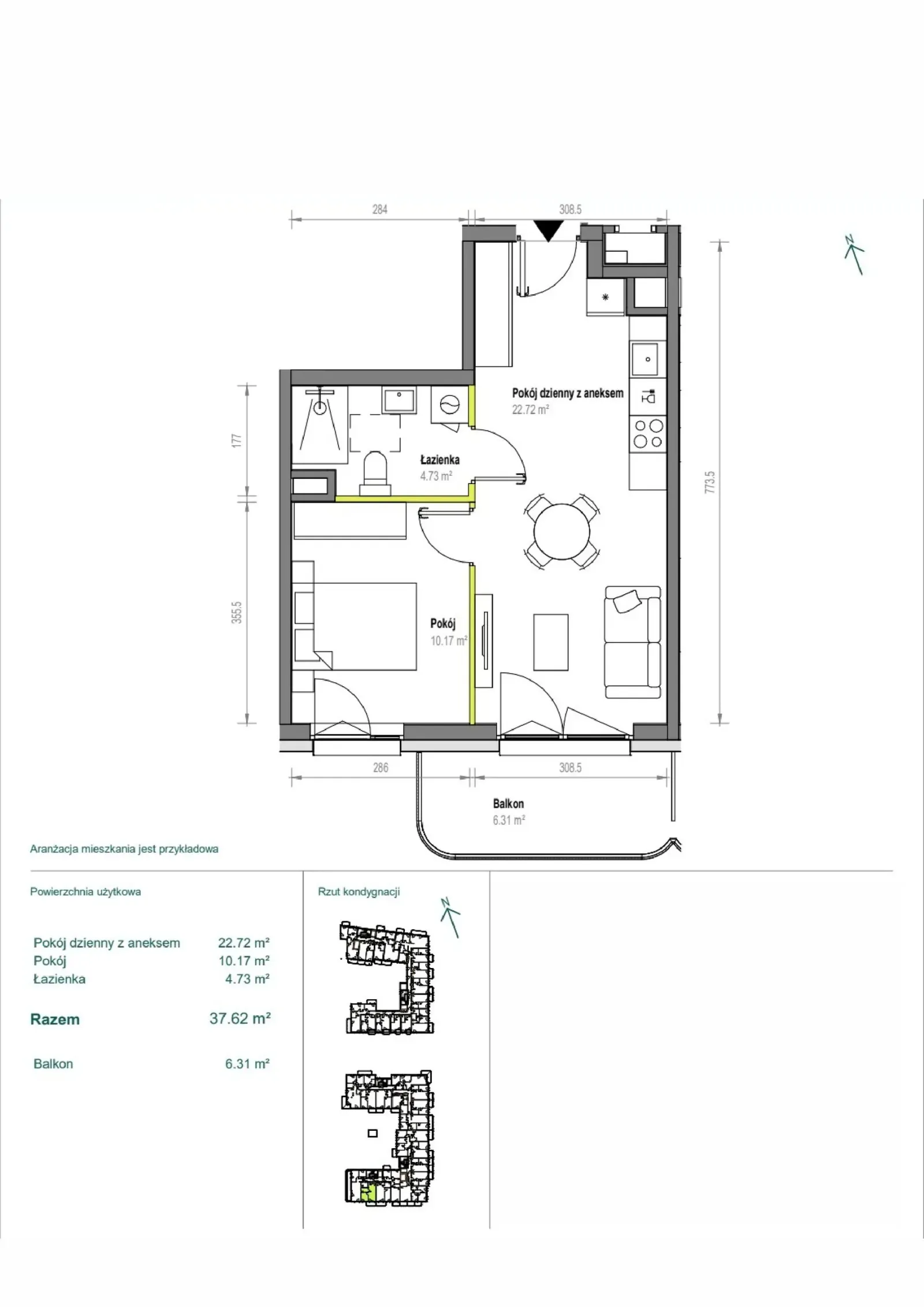 Floor plan: Apartment no. B/3/160