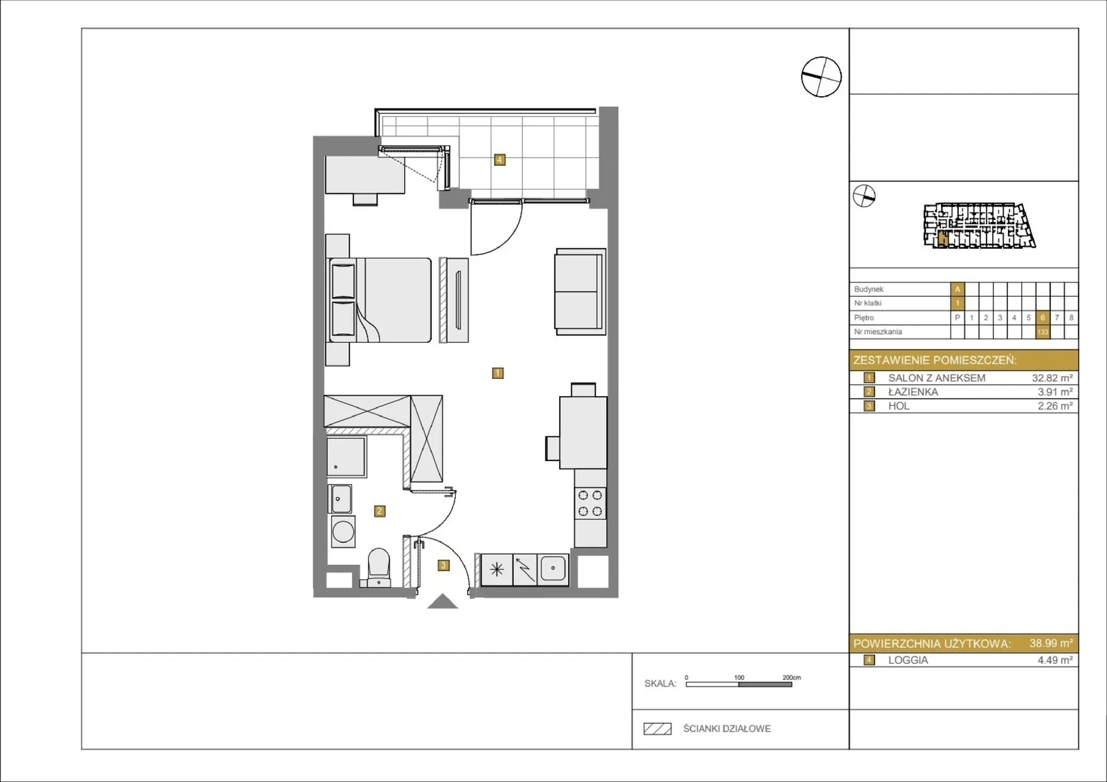 Floor plan: Apartment no. A133