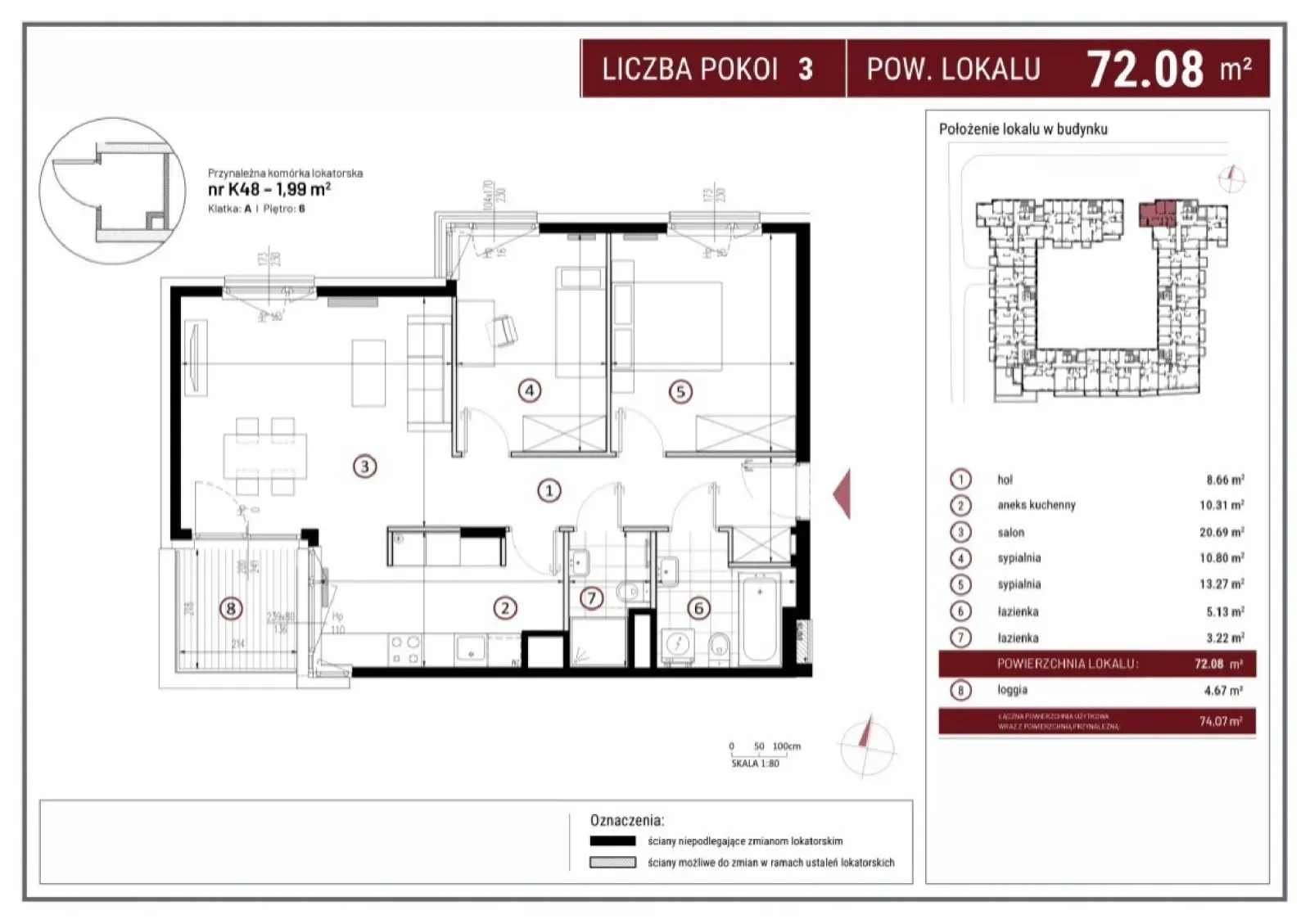 Floor plan: Apartment no. A/6/27