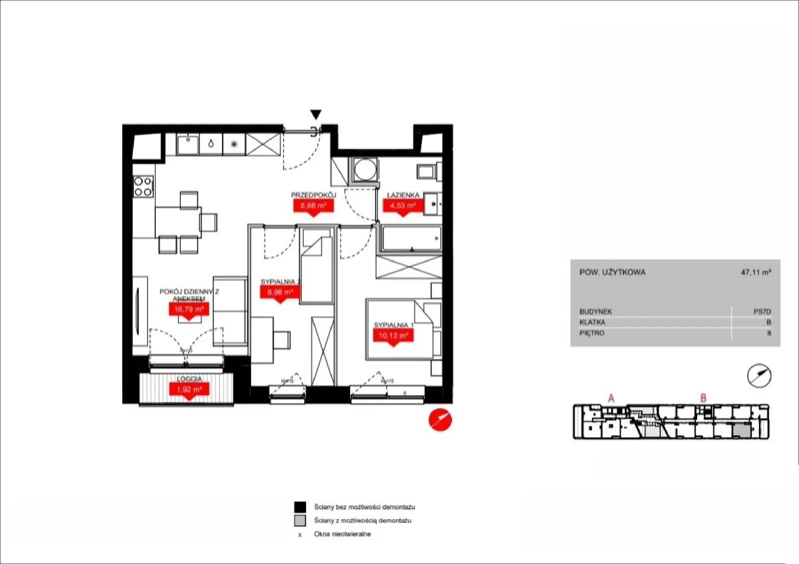 Планування: Lokal PS7D B/8/B0804, 3 pok.