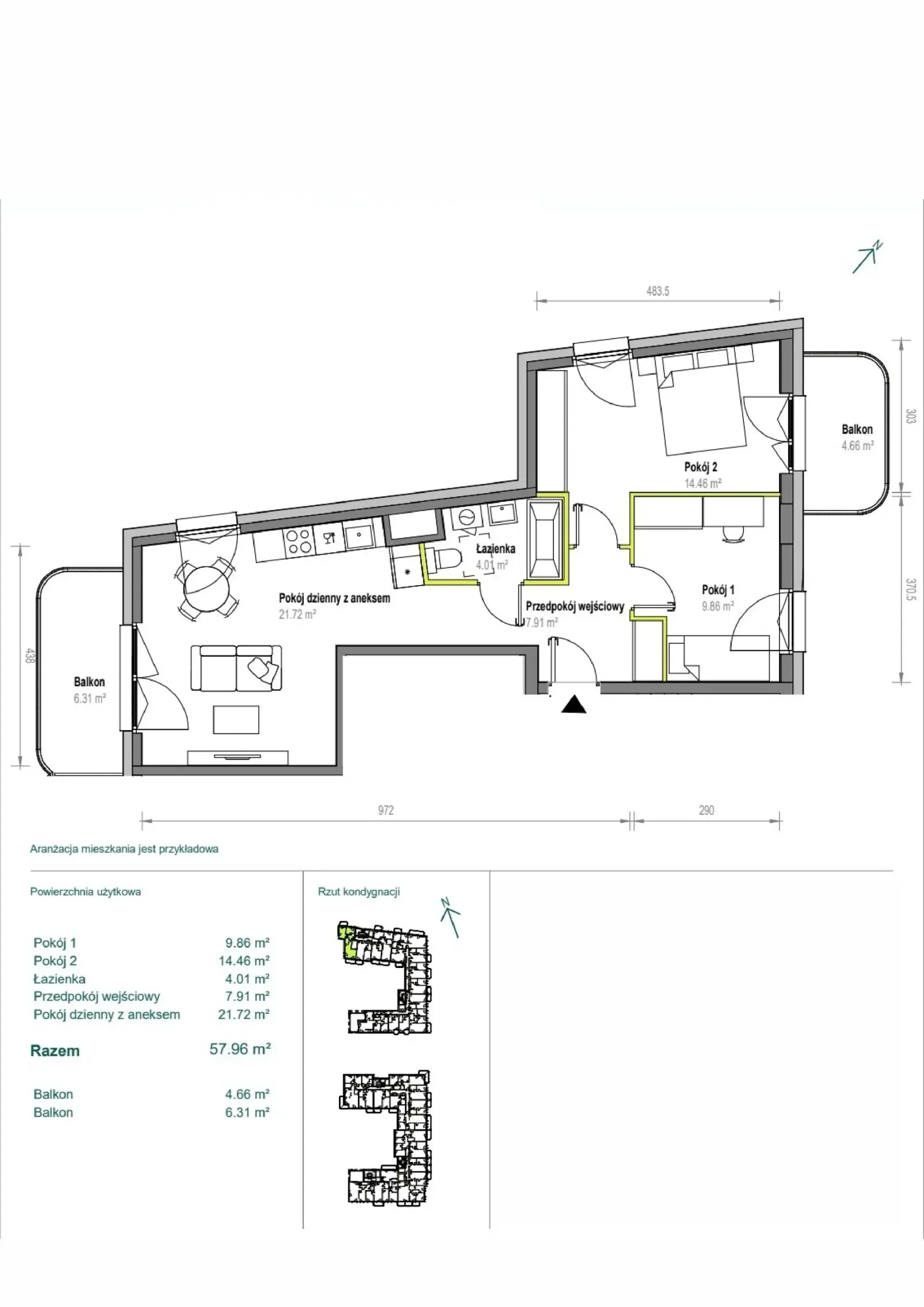 Floor plan: Apartment no. A/1/16