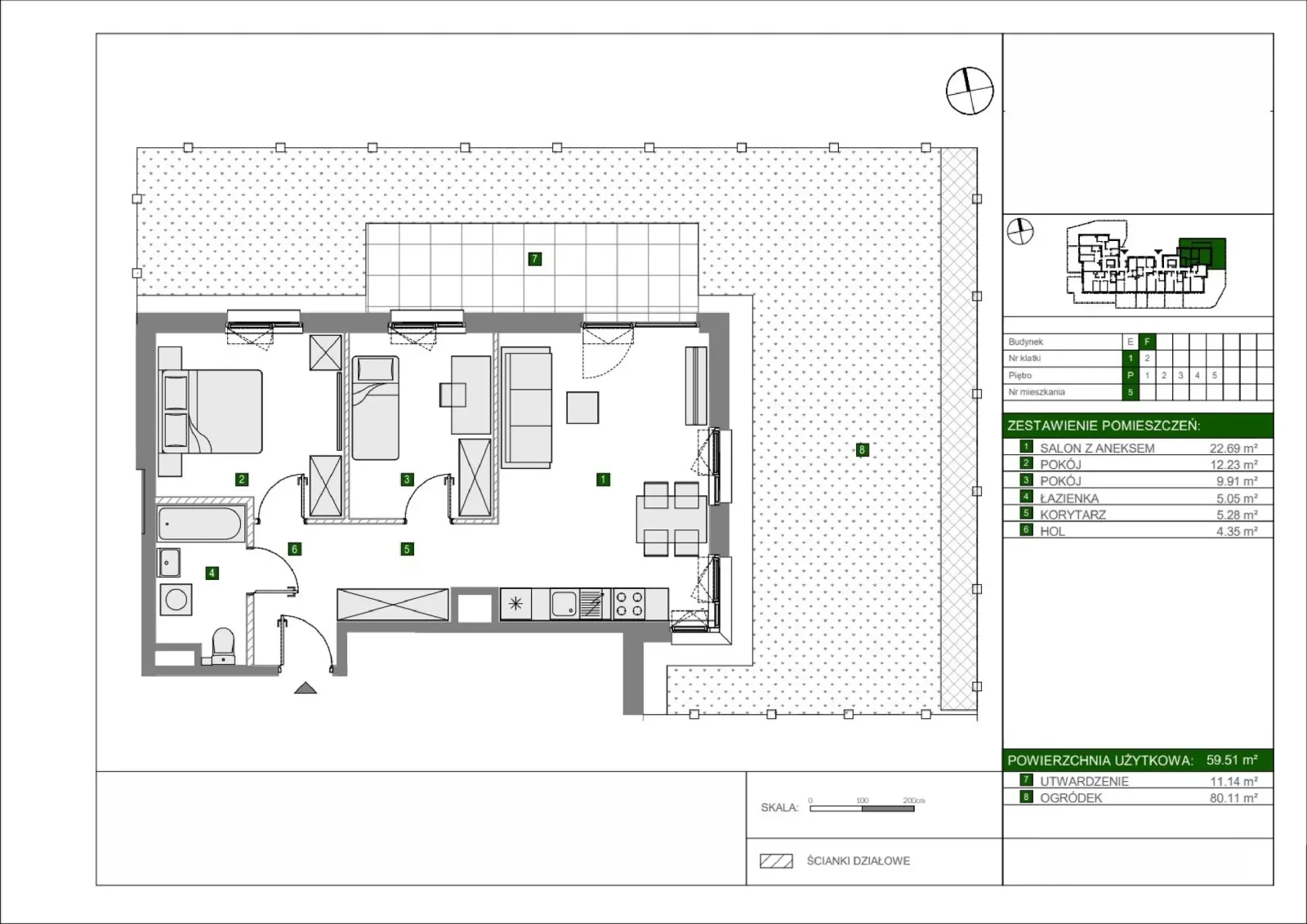 Floor plan: Apartment no. F5