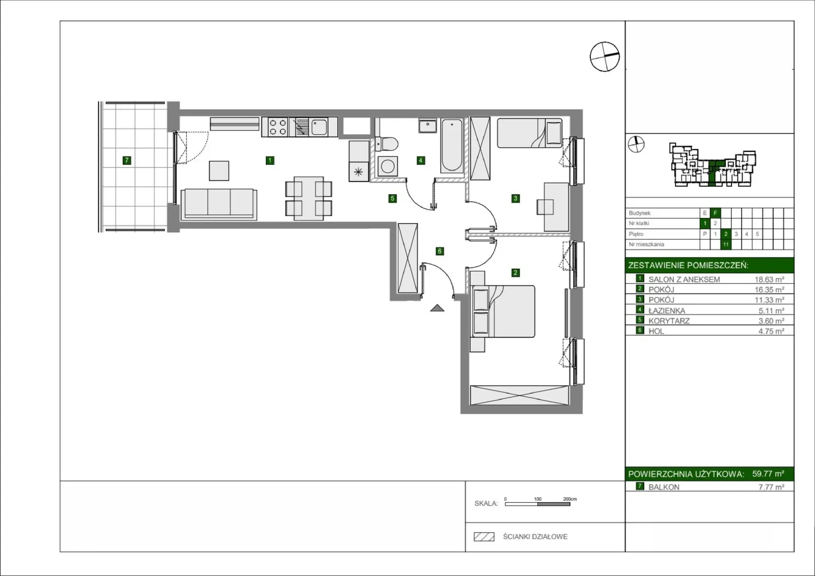 Floor plan: Apartment no. F11