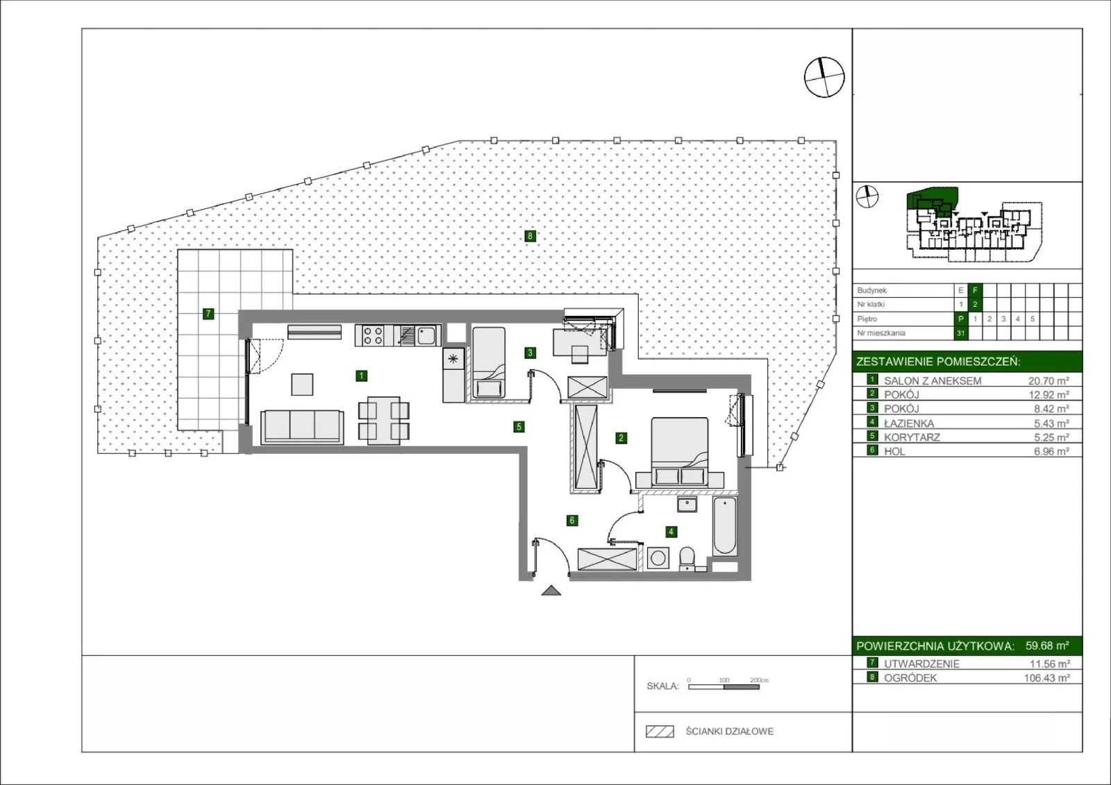 Floor plan: Apartment no. F31