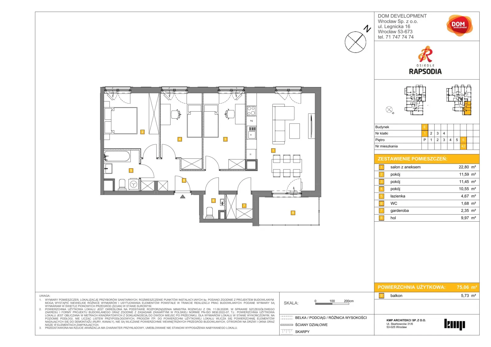 Floor plan: Apartment no. E42