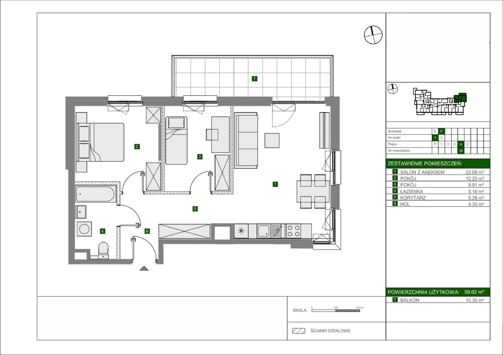 Floor plan: Apartment no. F25