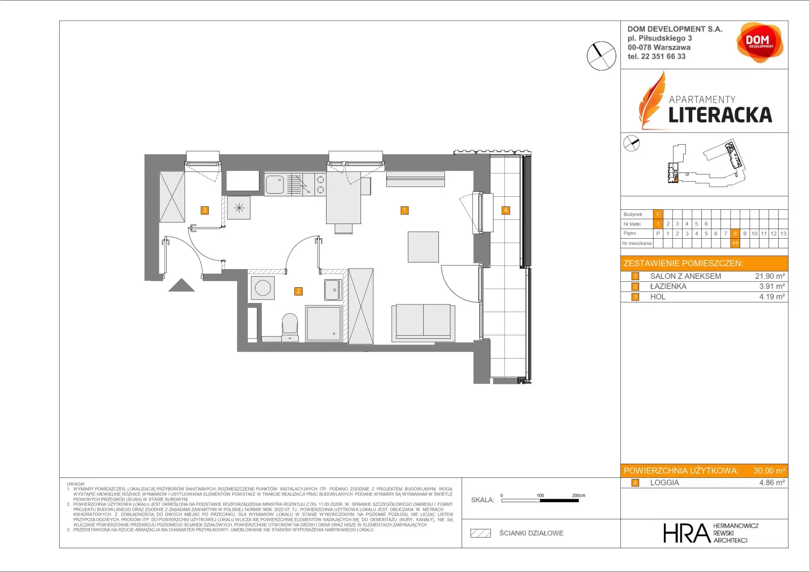 Floor plan: Apartment no. F44