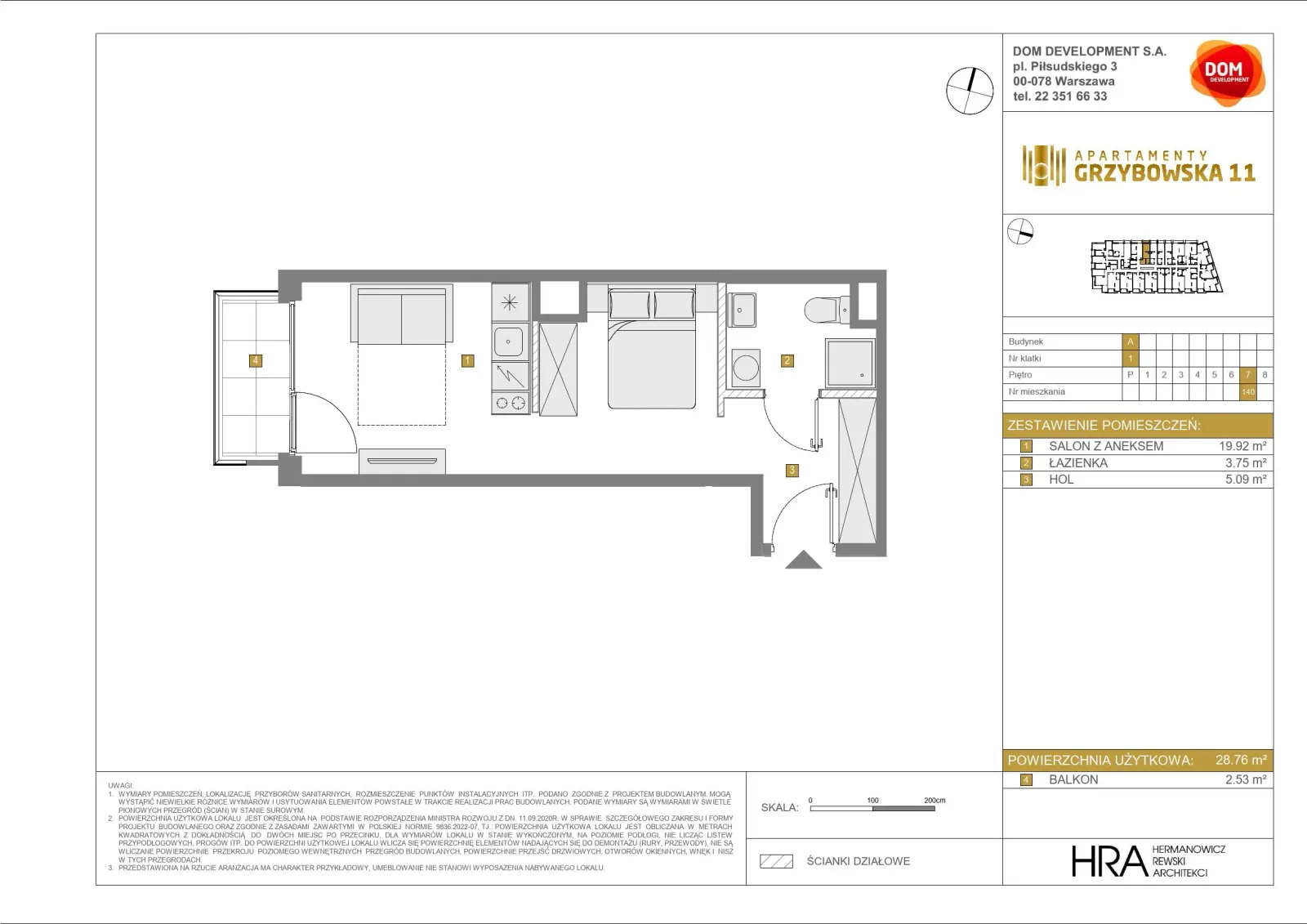 Floor plan: Apartment no. A140