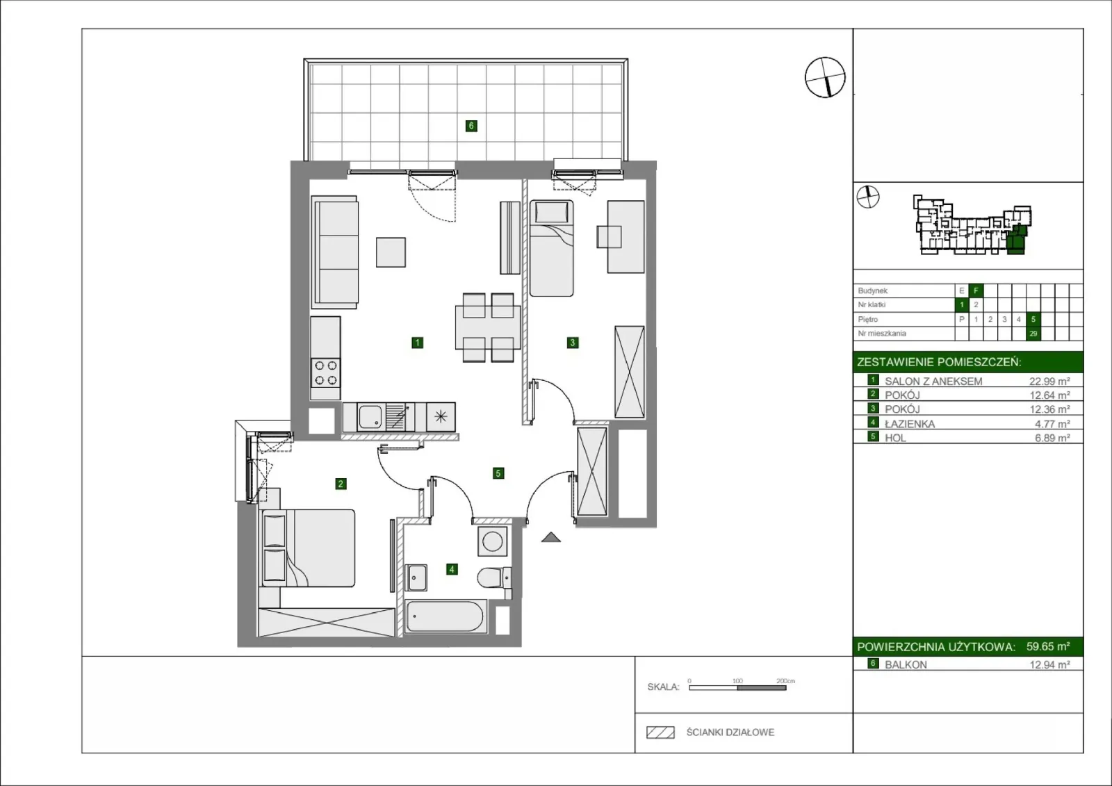 Floor plan: Apartment no. F29