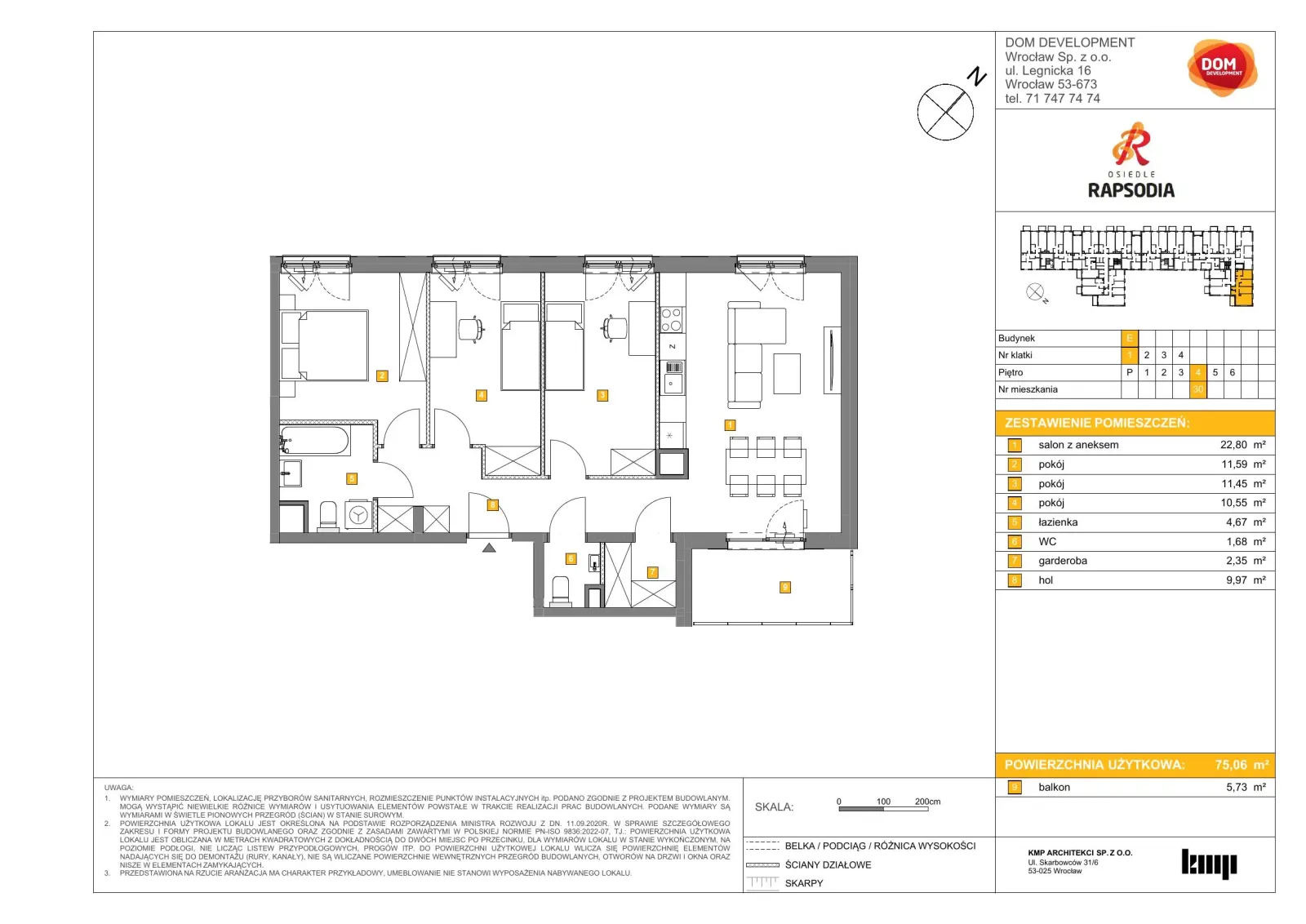 Floor plan: Apartment no. E30