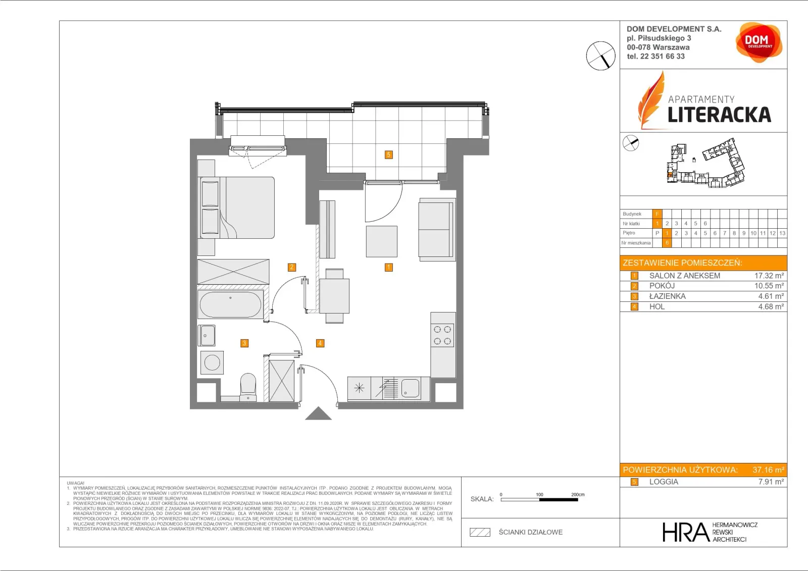 Floor plan: Apartment no. F6