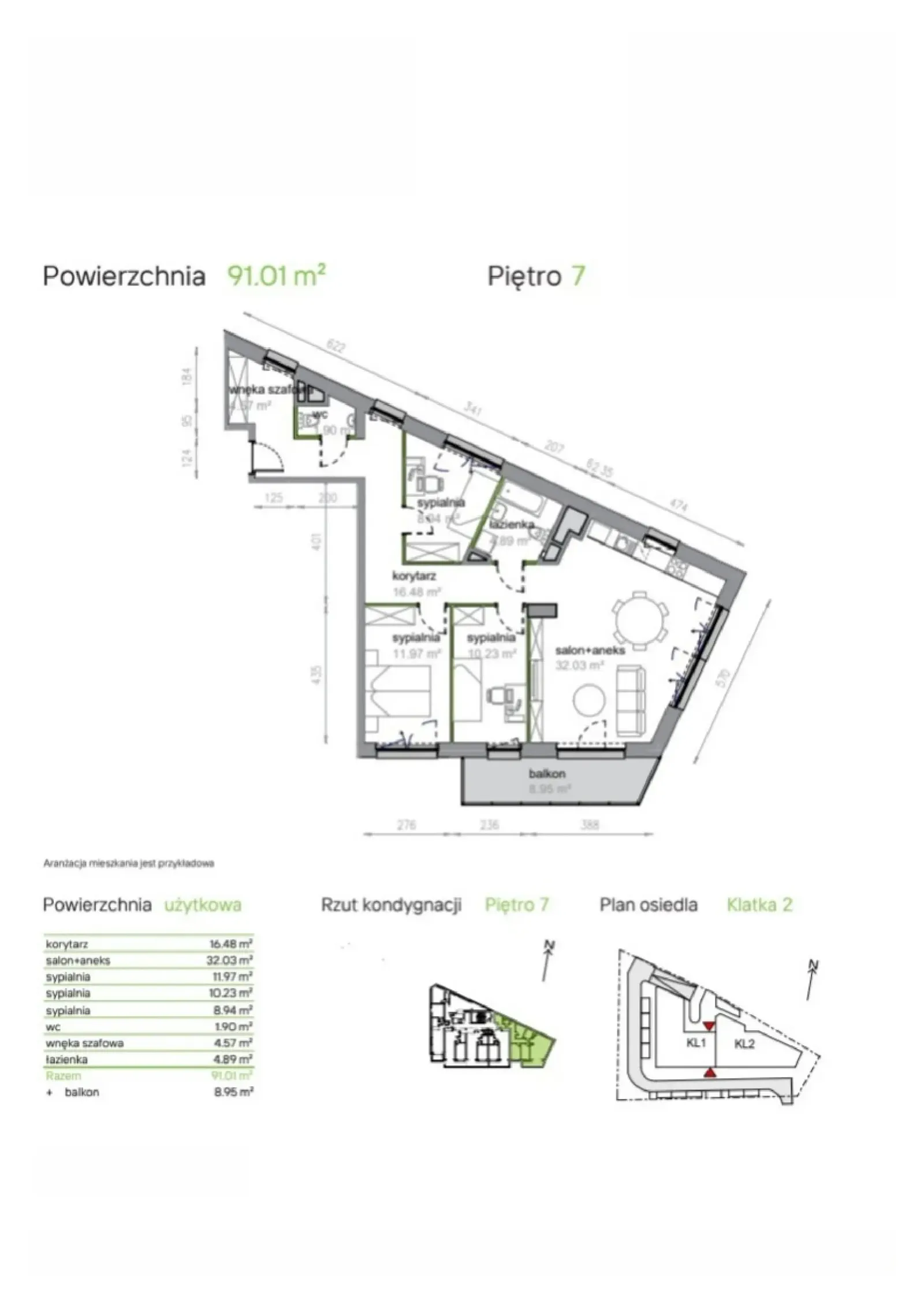 Floor plan: Apartment no. K2/7/31