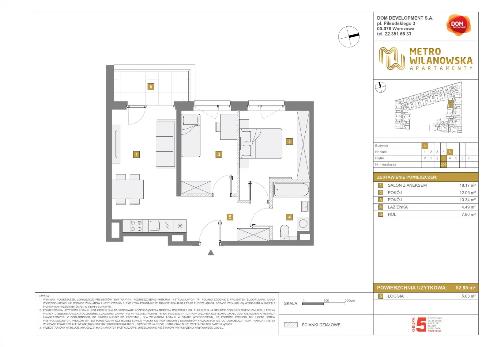 Floor plan: Apartment no. A223