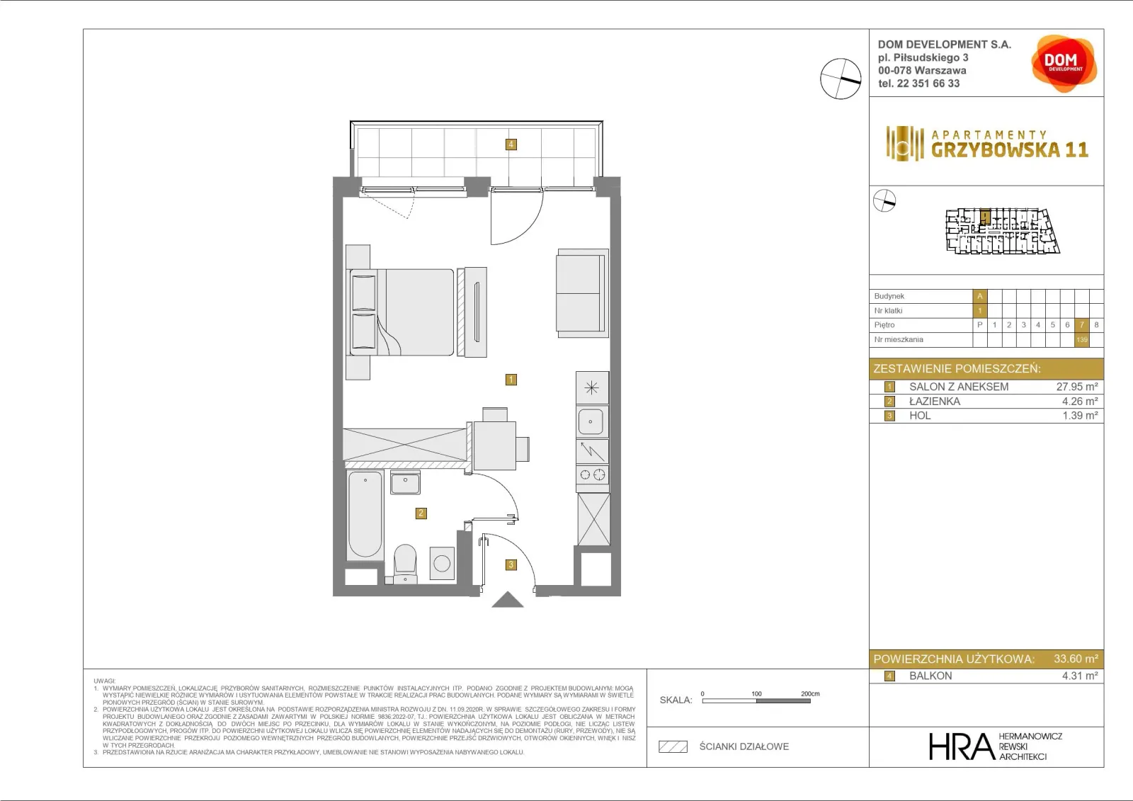 Floor plan: Apartment no. A139