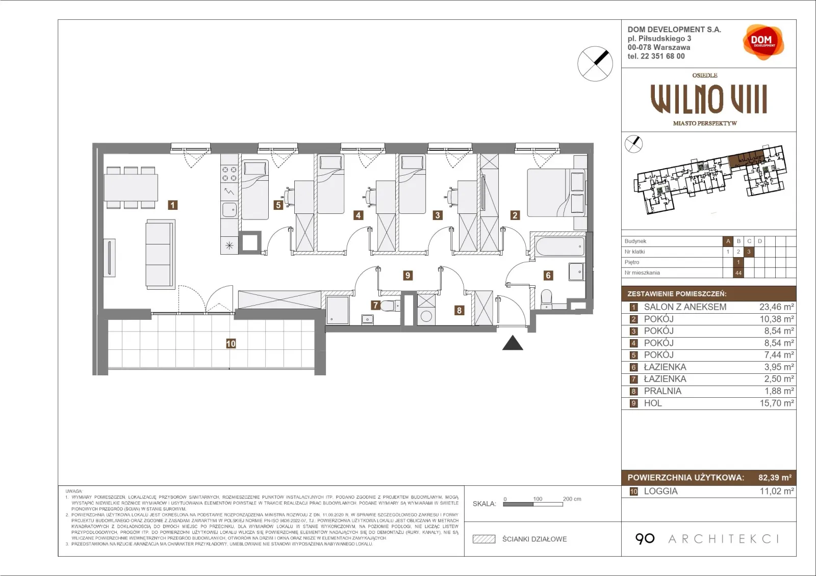 Floor plan: Apartment no. A44