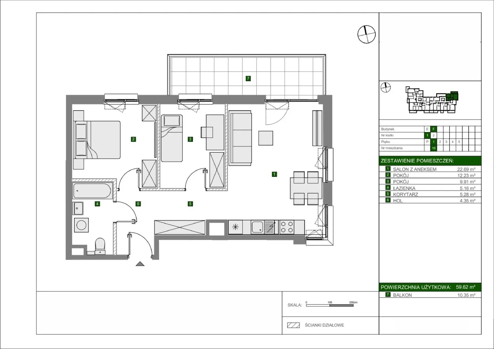 Floor plan: Apartment no. F10