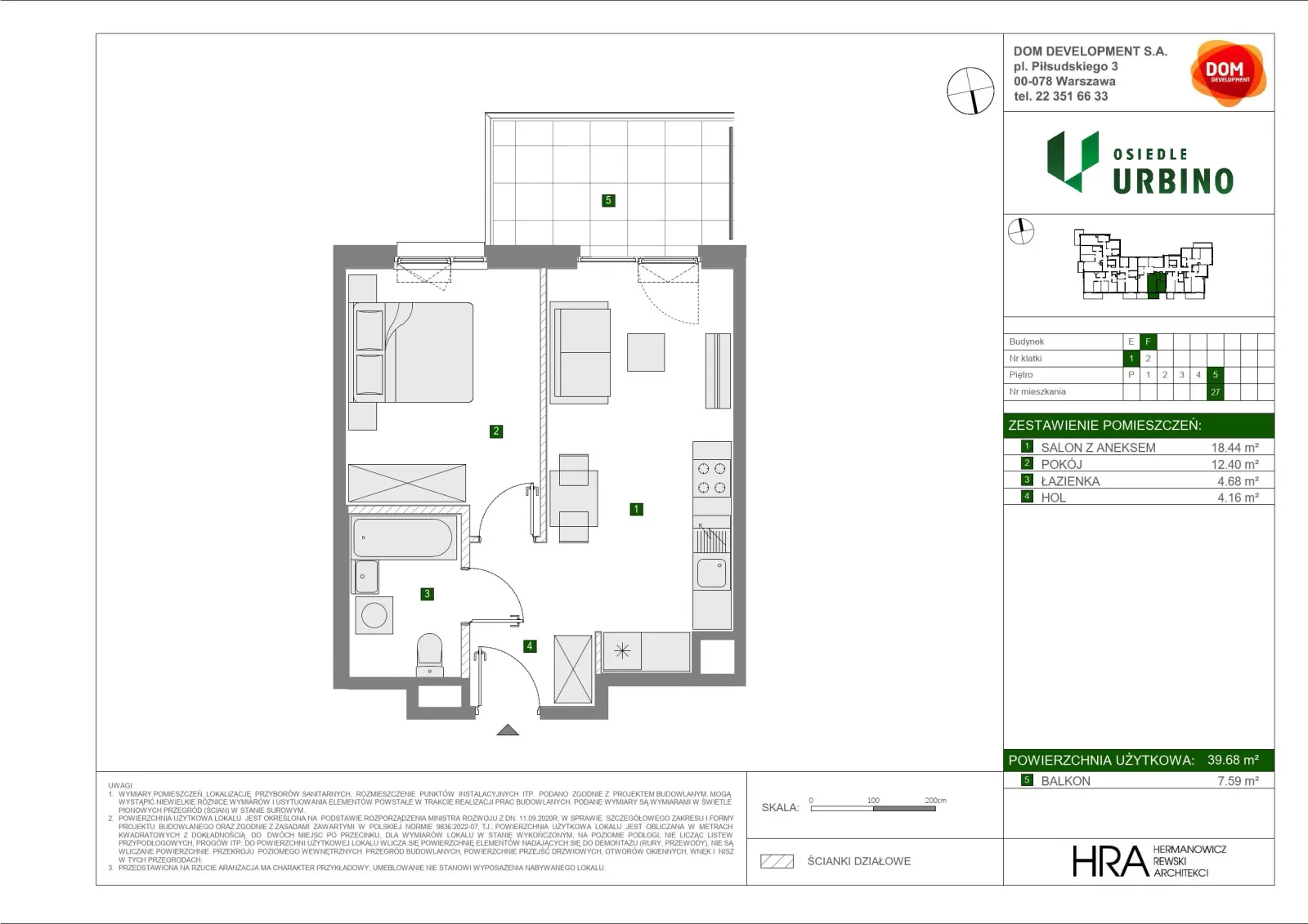 Floor plan: Apartment no. F27