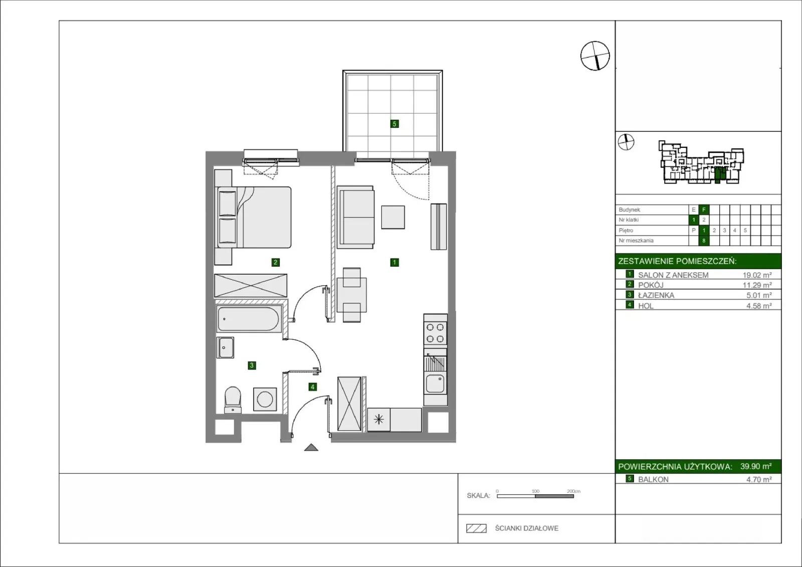 Floor plan: Apartment no. F8
