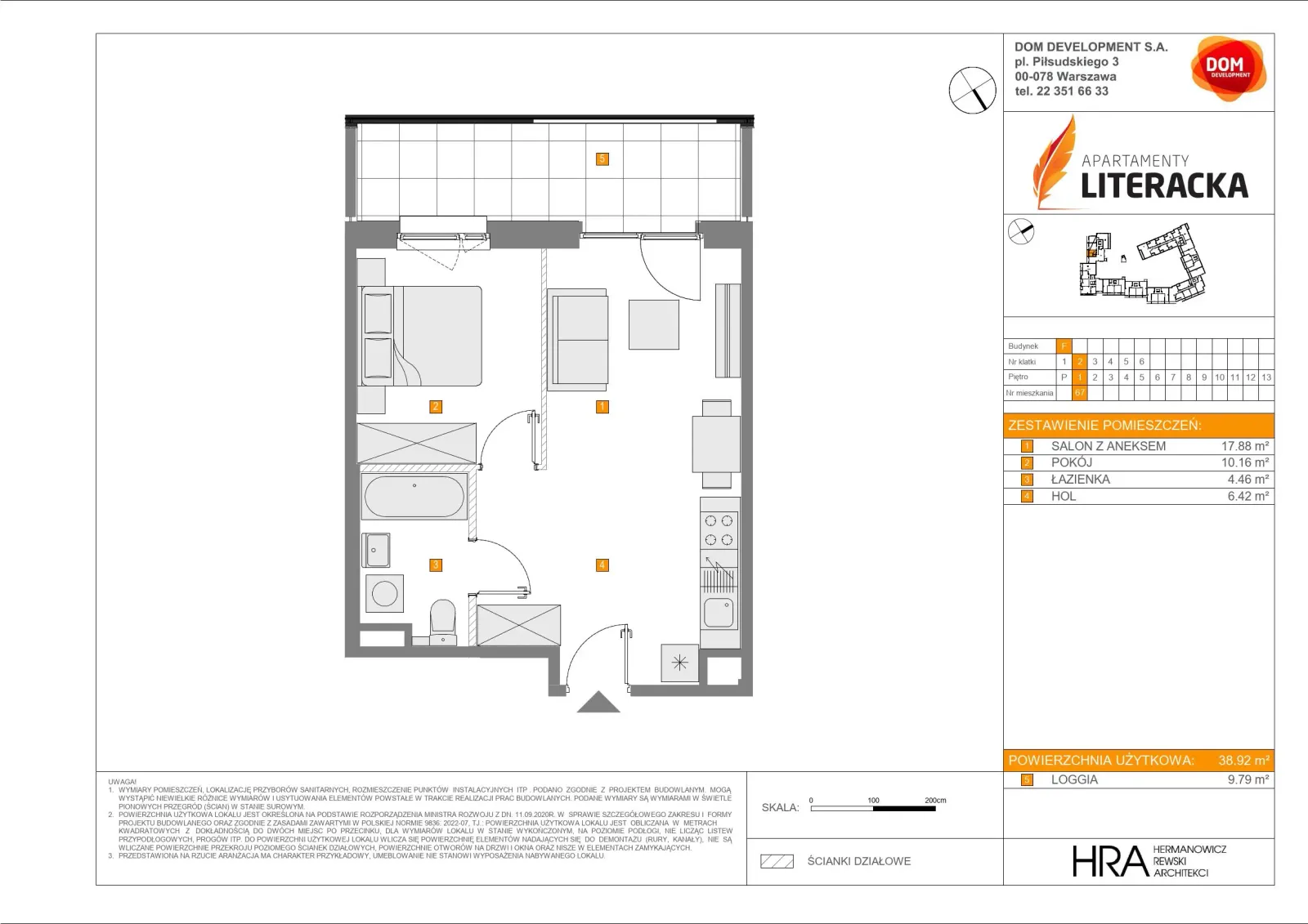Floor plan: Apartment no. F67