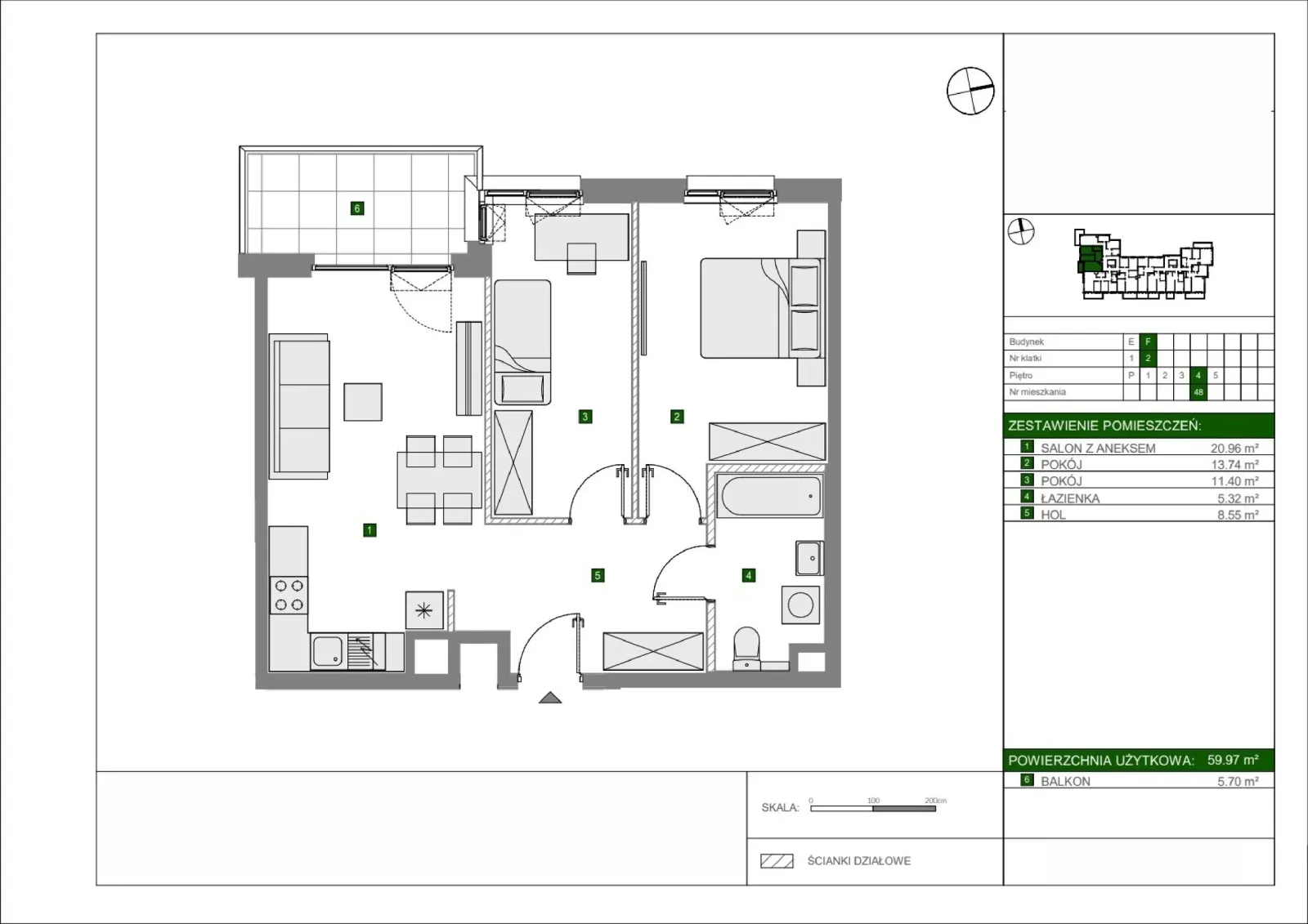 Floor plan: Apartment no. F48