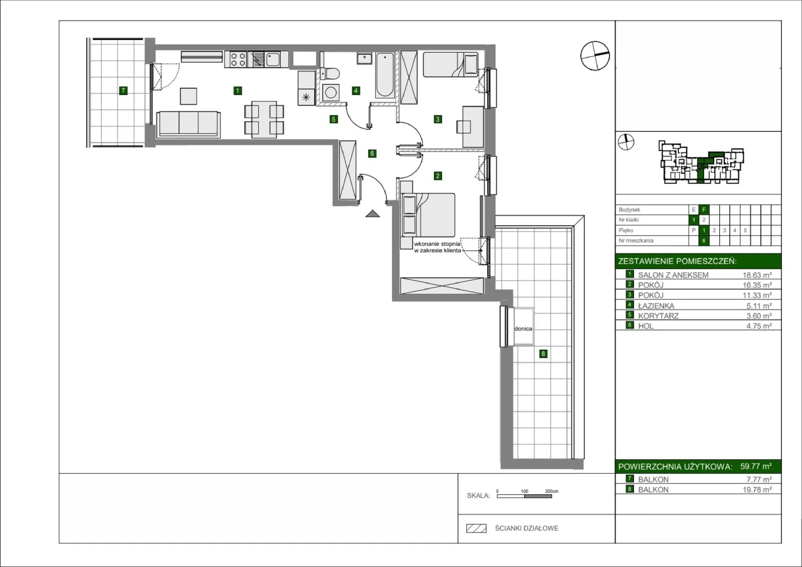 Floor plan: Apartment no. F6
