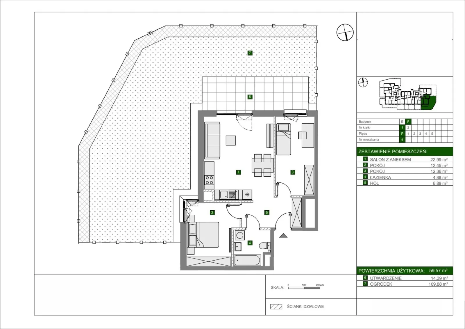 Floor plan: Apartment no. F4