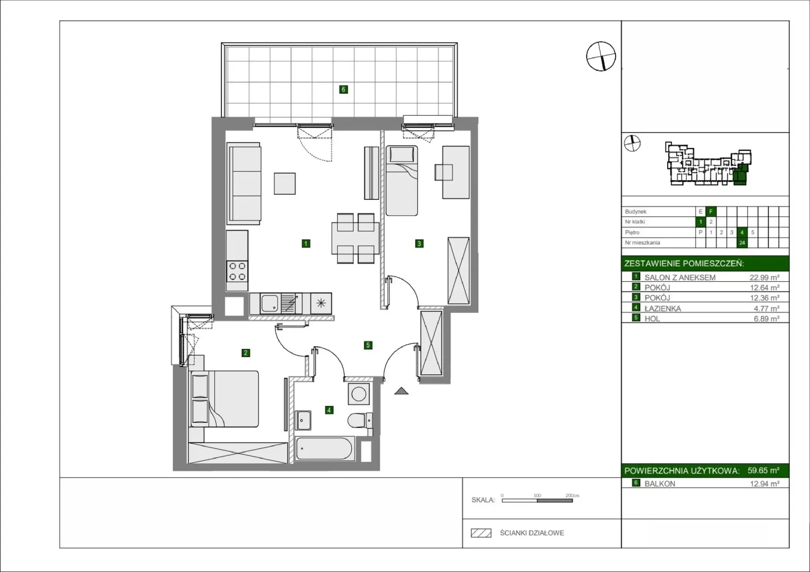 Floor plan: Apartment no. F24