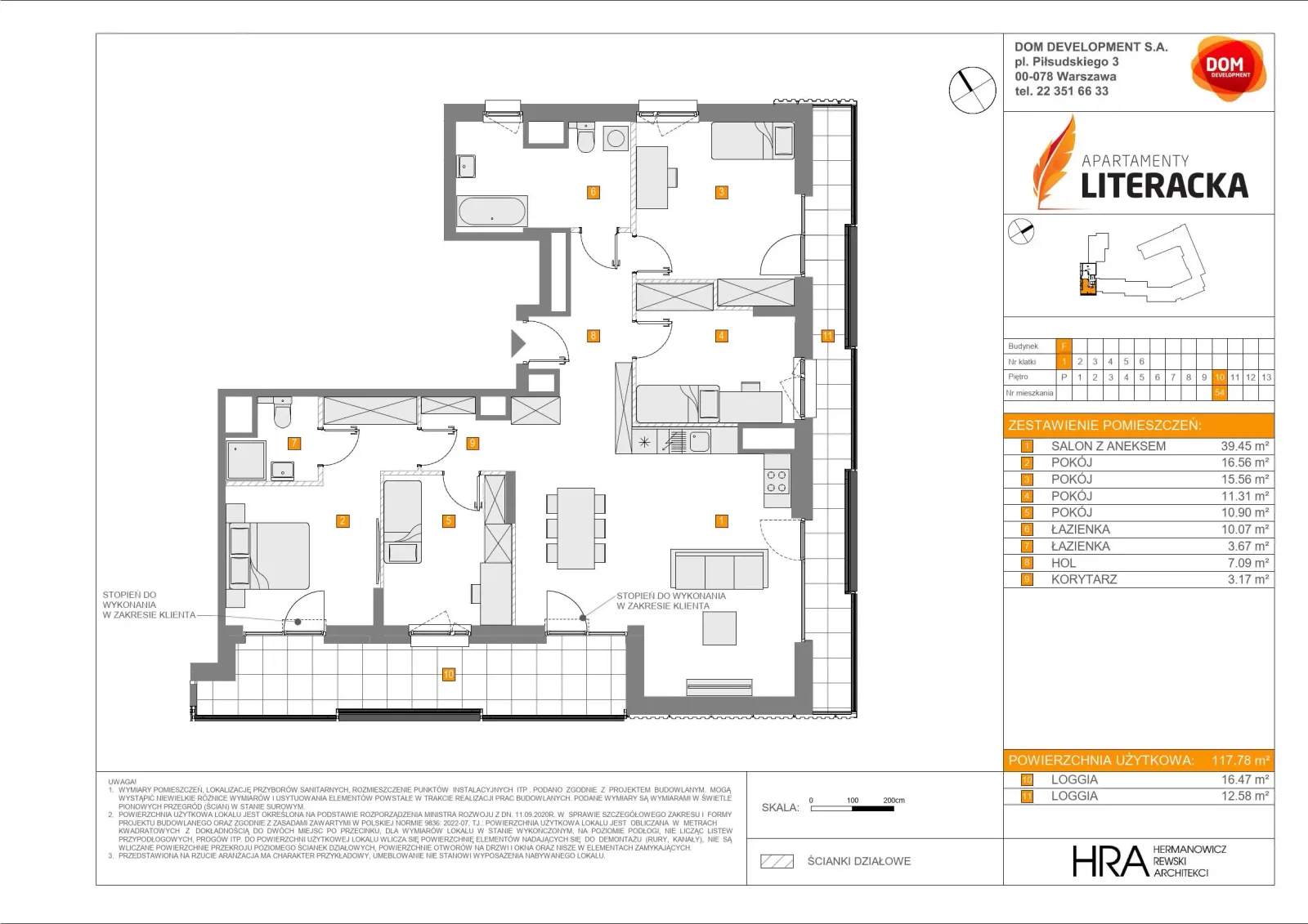 Floor plan: Apartment no. F54