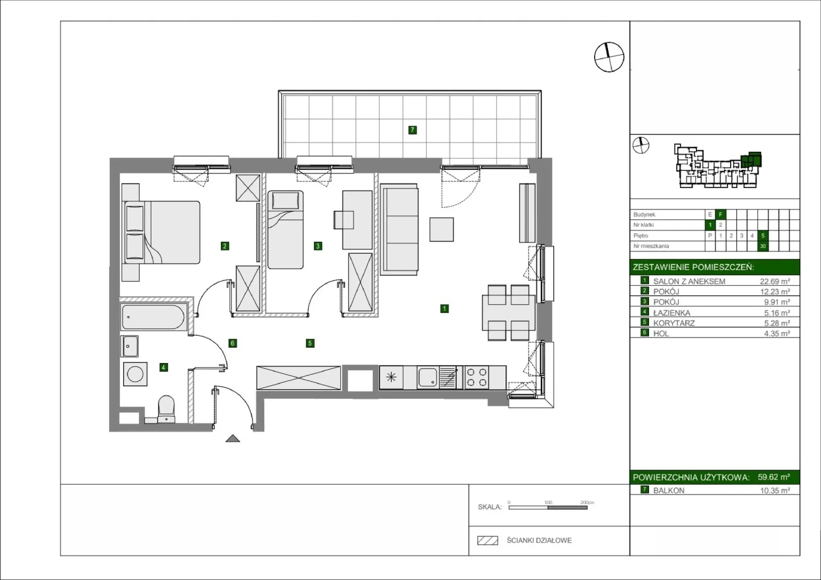 Floor plan: Apartment no. F30