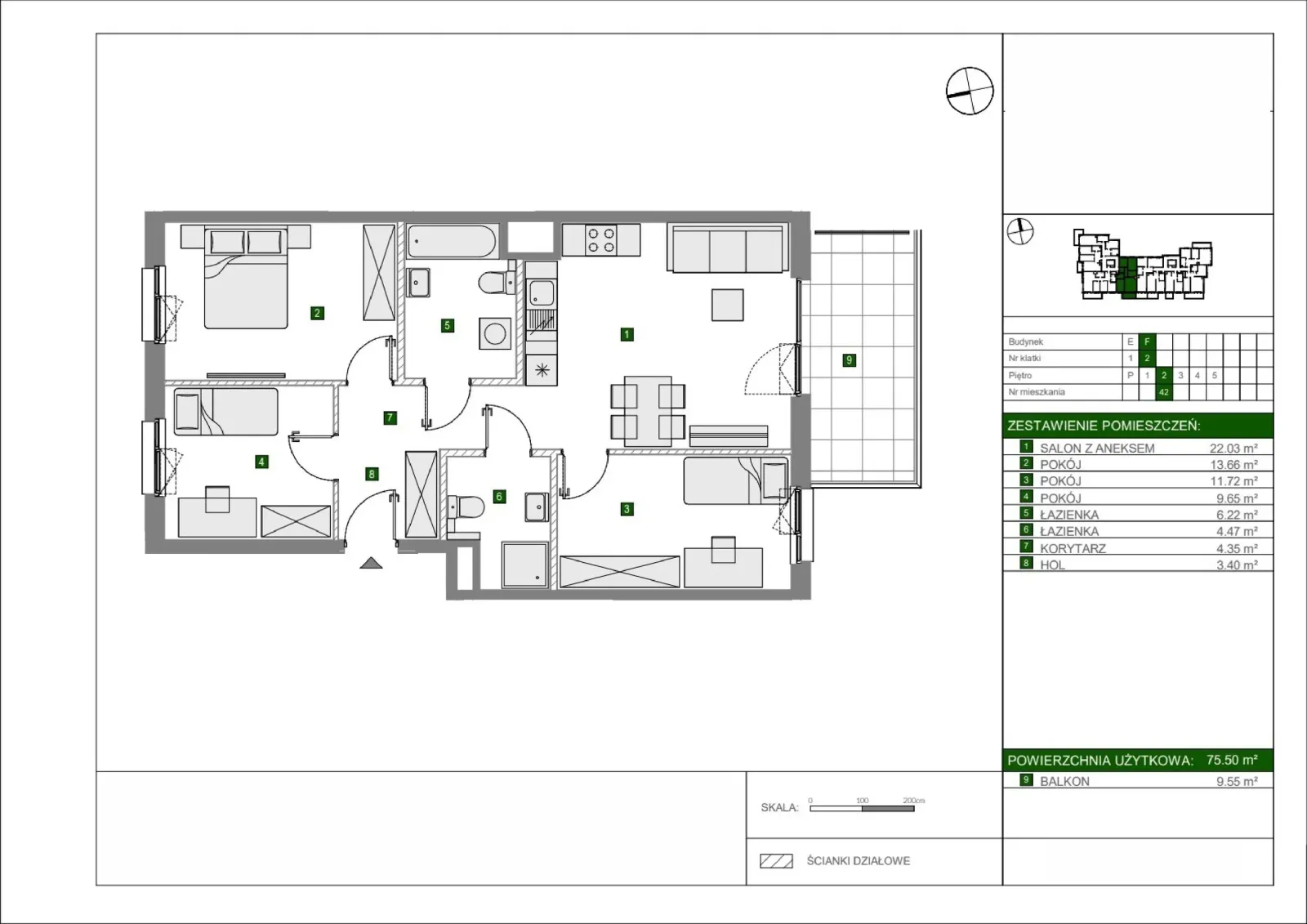 Floor plan: Apartment no. F42