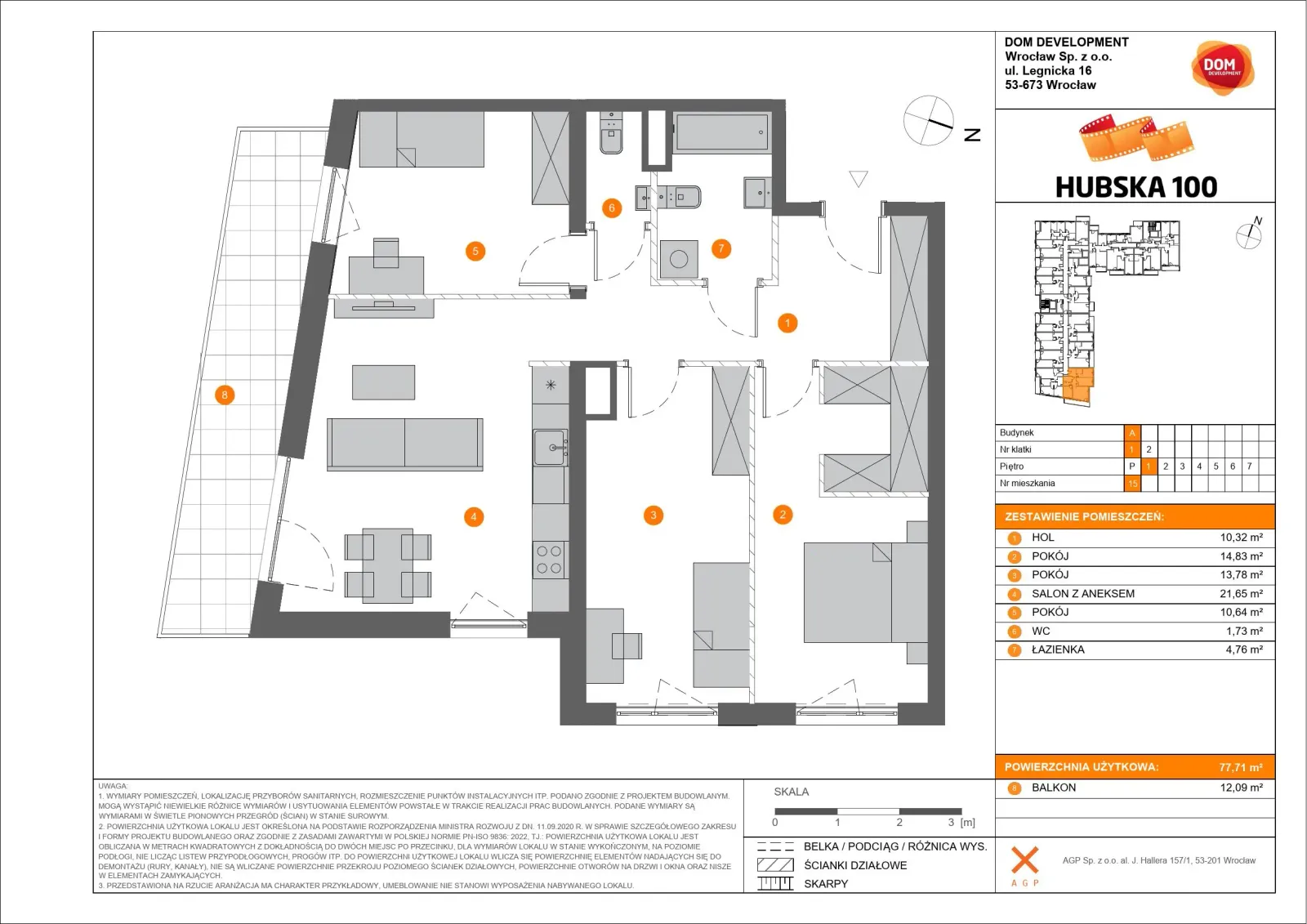Floor plan: Apartment no. A15