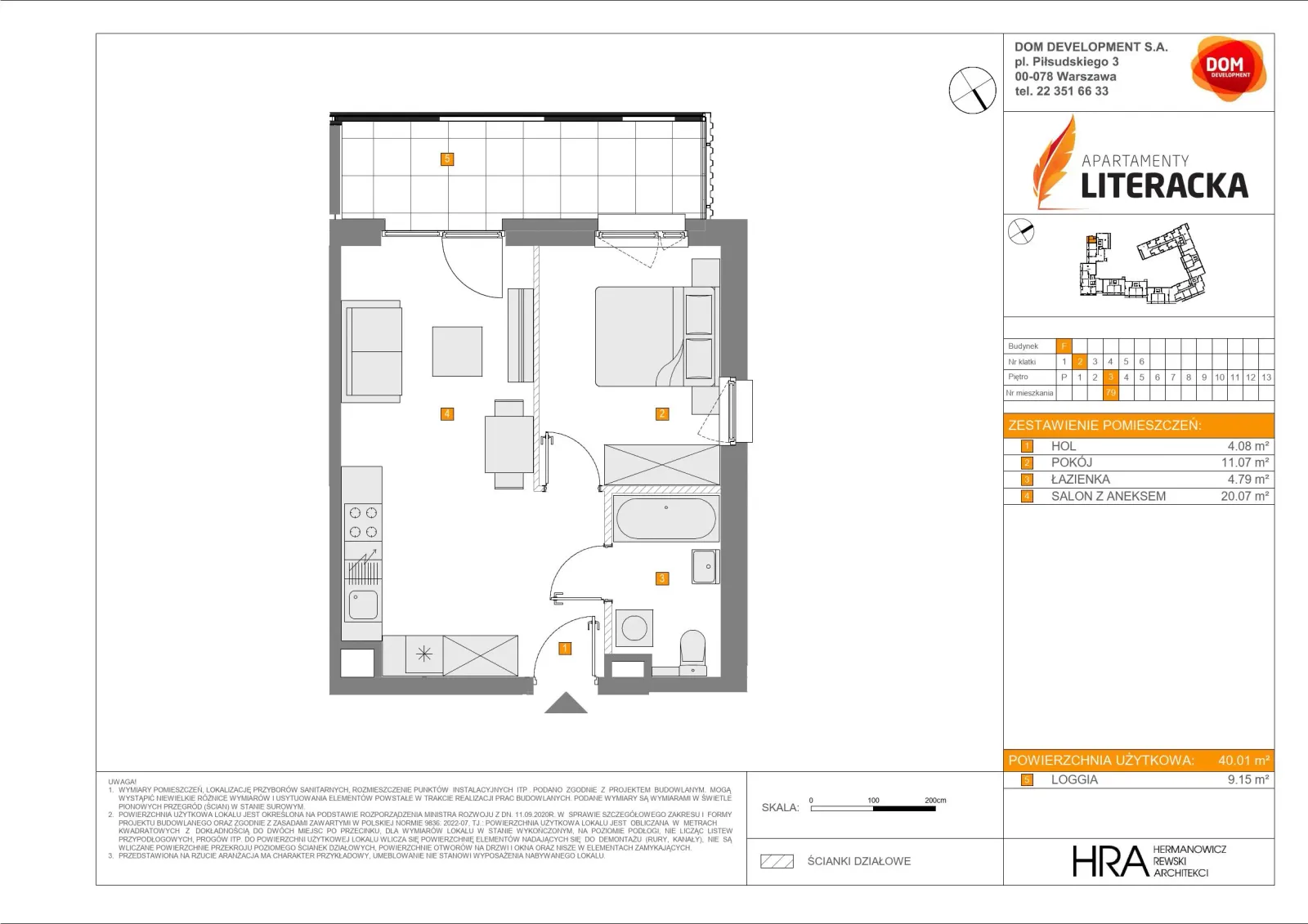 Floor plan: Apartment no. F79