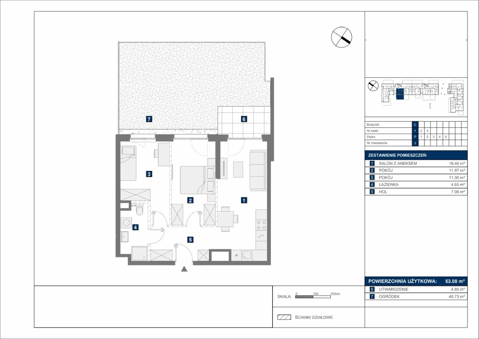 Floor plan: Apartment no. C3