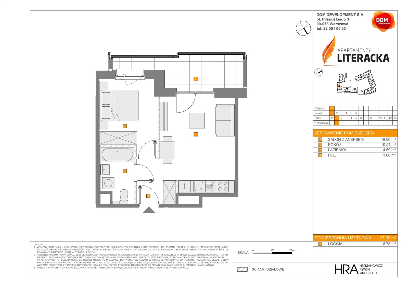 Floor plan: Apartment no. F7