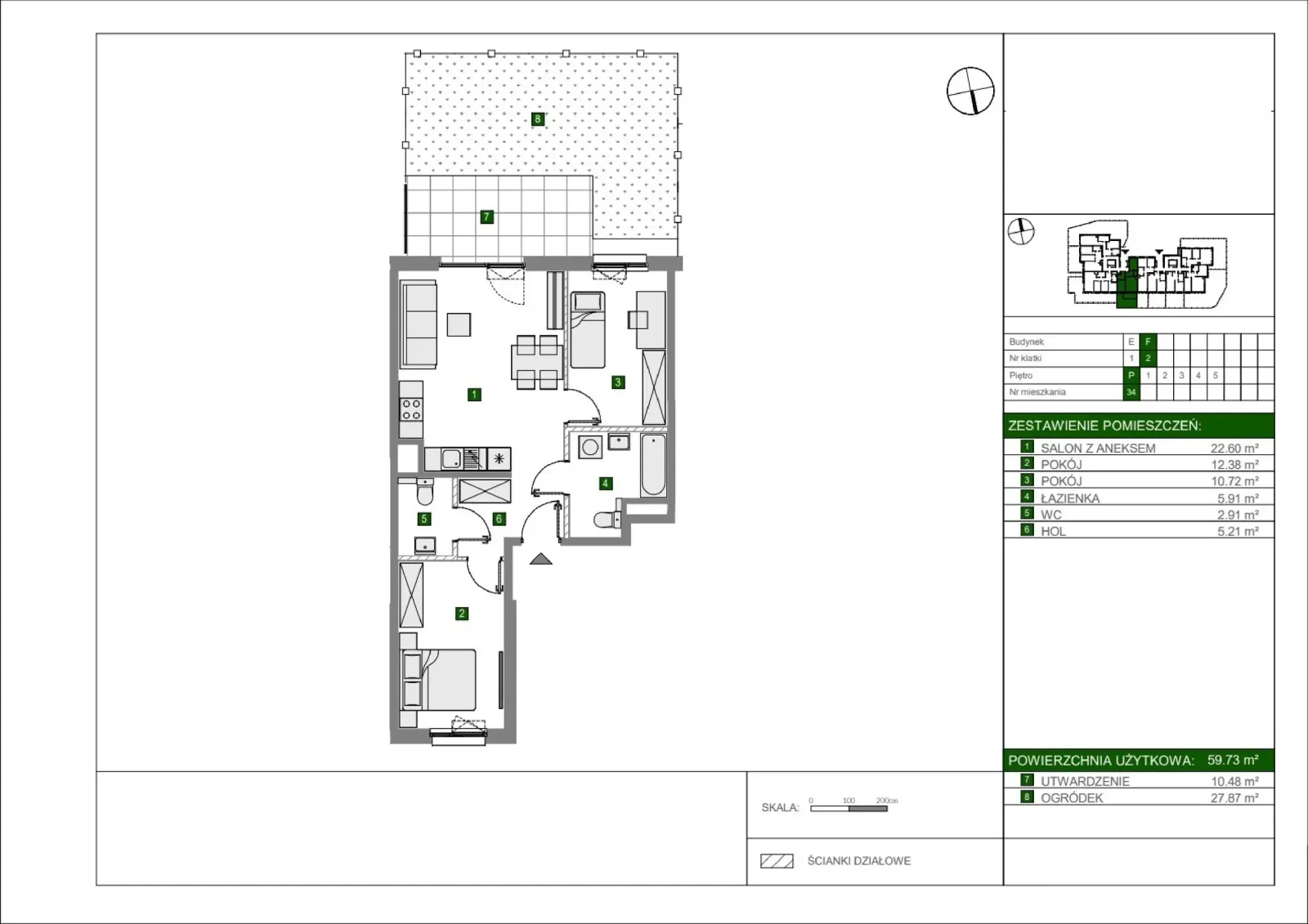 Floor plan: Apartment no. F34