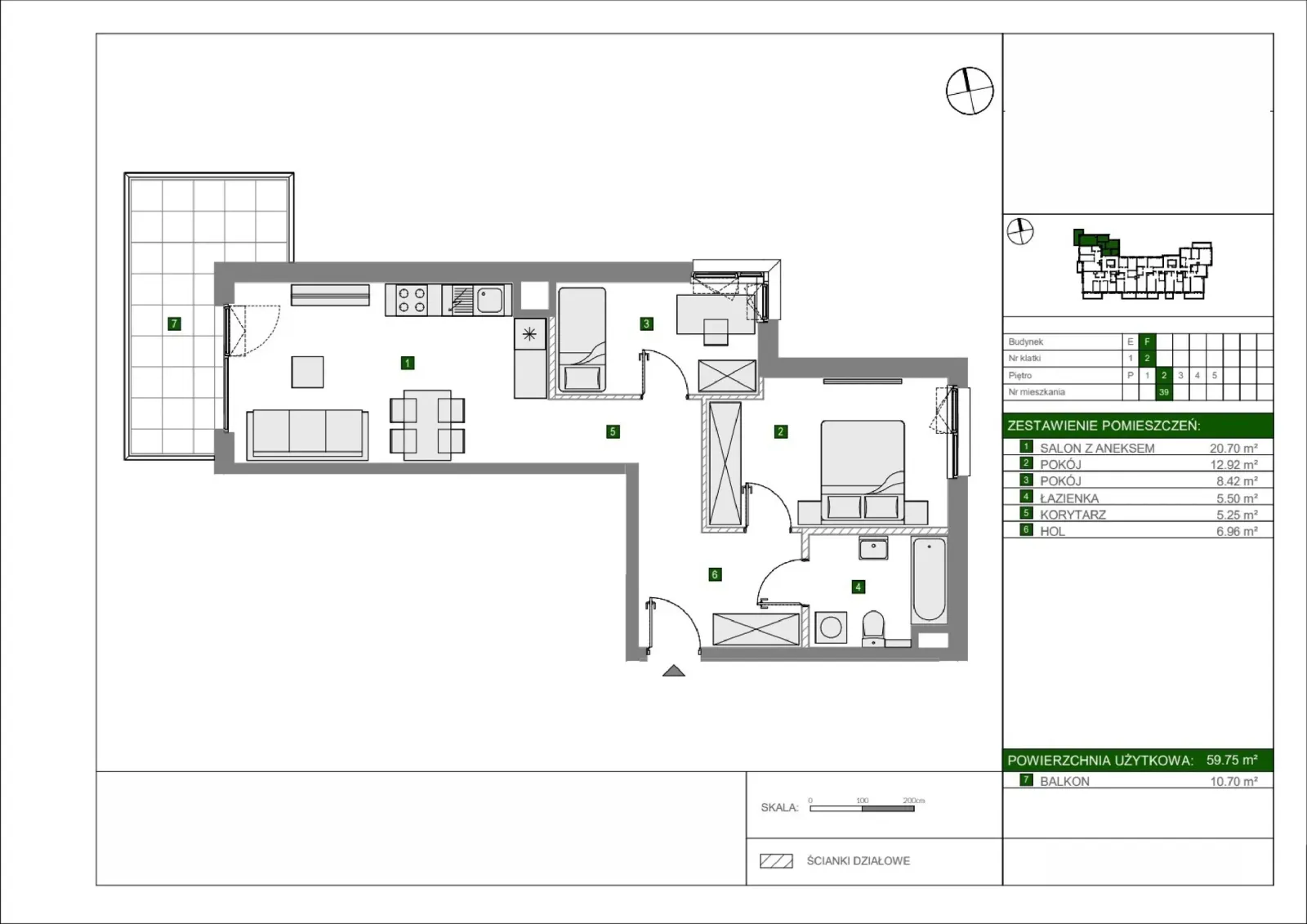 Floor plan: Apartment no. F39