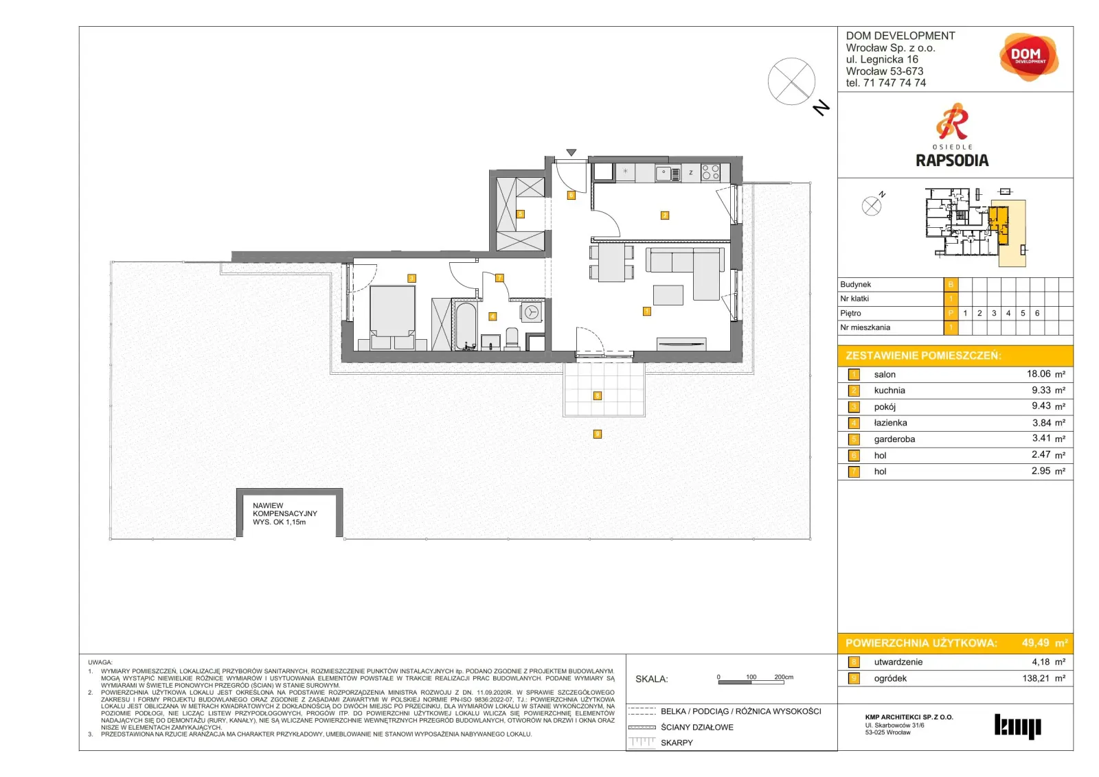 Floor plan: Apartment no. B1