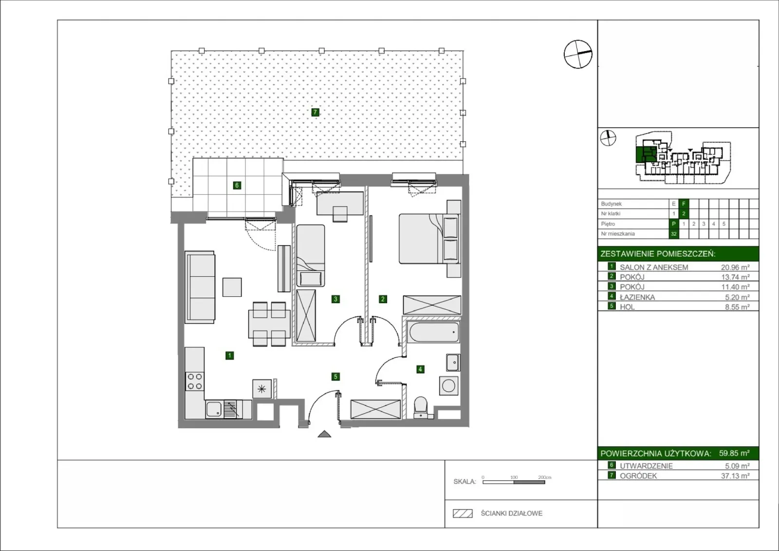 Floor plan: Apartment no. F32