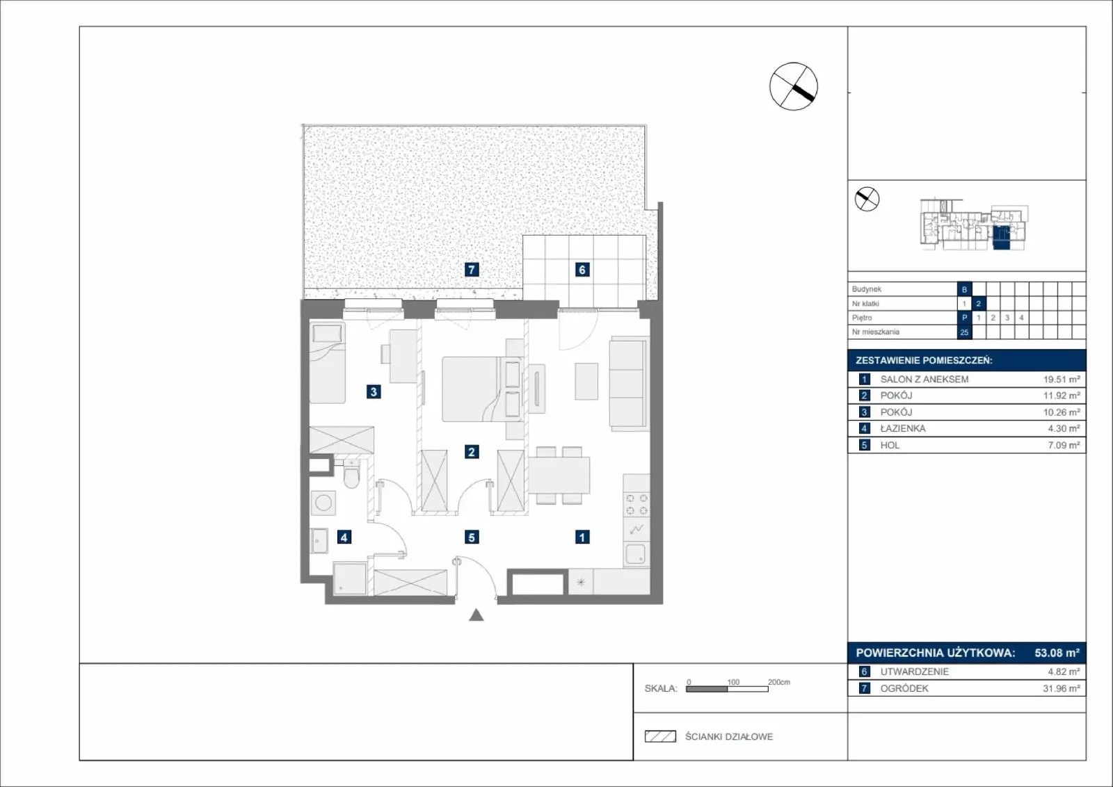 Floor plan: Apartment no. B25