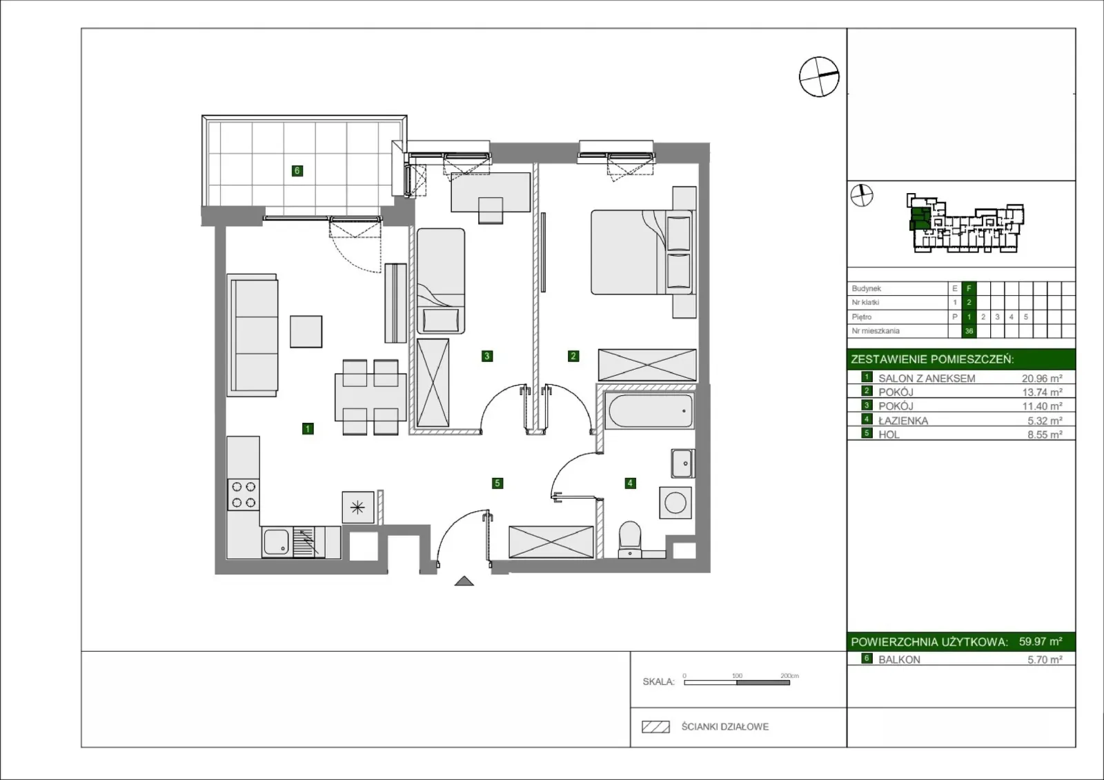 Floor plan: Apartment no. F36