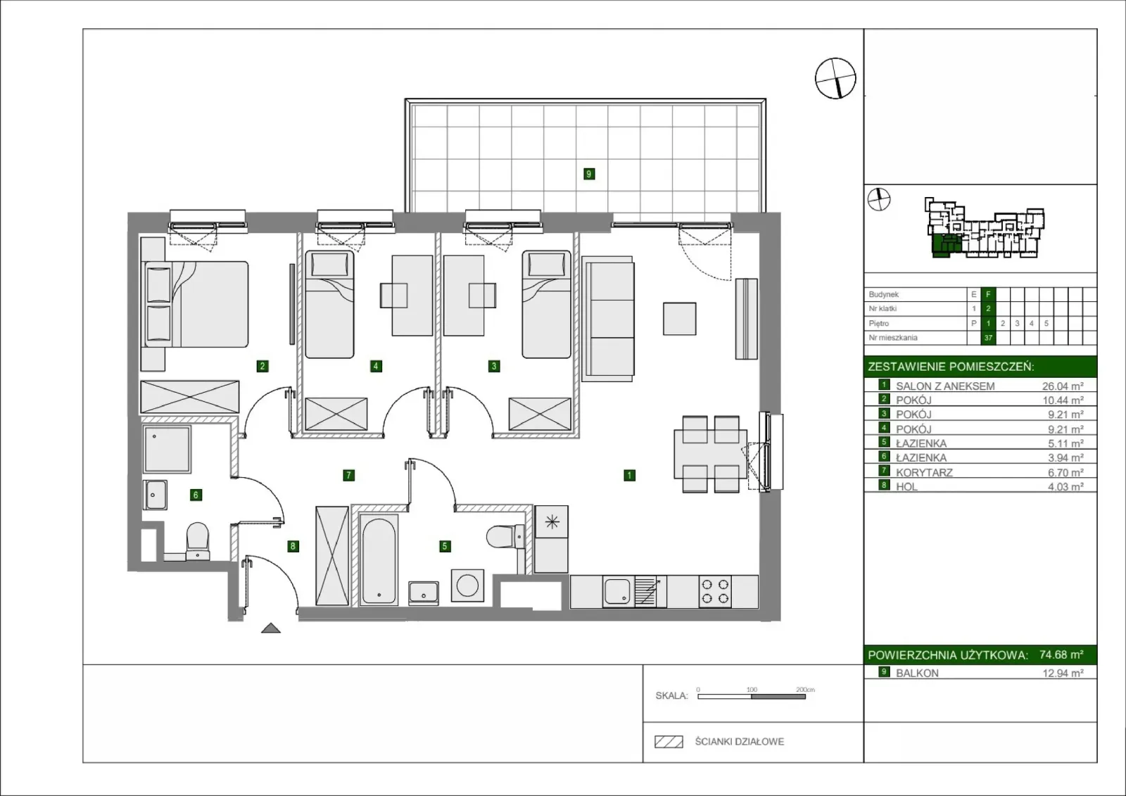 Floor plan: Apartment no. F37