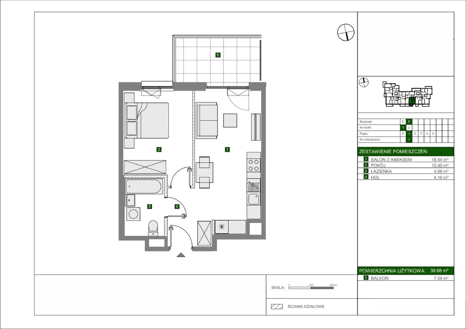 Floor plan: Apartment no. F7
